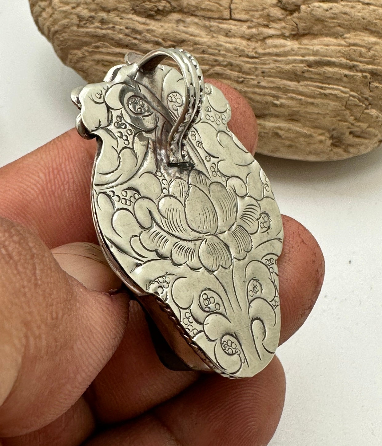 Labradorite,skull pendant, handcrafted,tibetan silver,