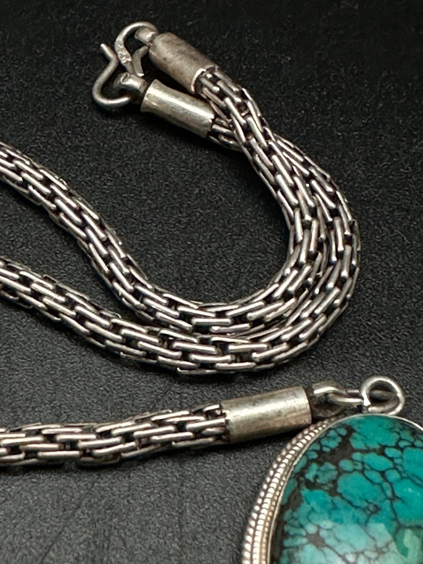 Tibetan turquoise necklace, natural turquoise and cot, sterling silver master handcrafted from nepal
