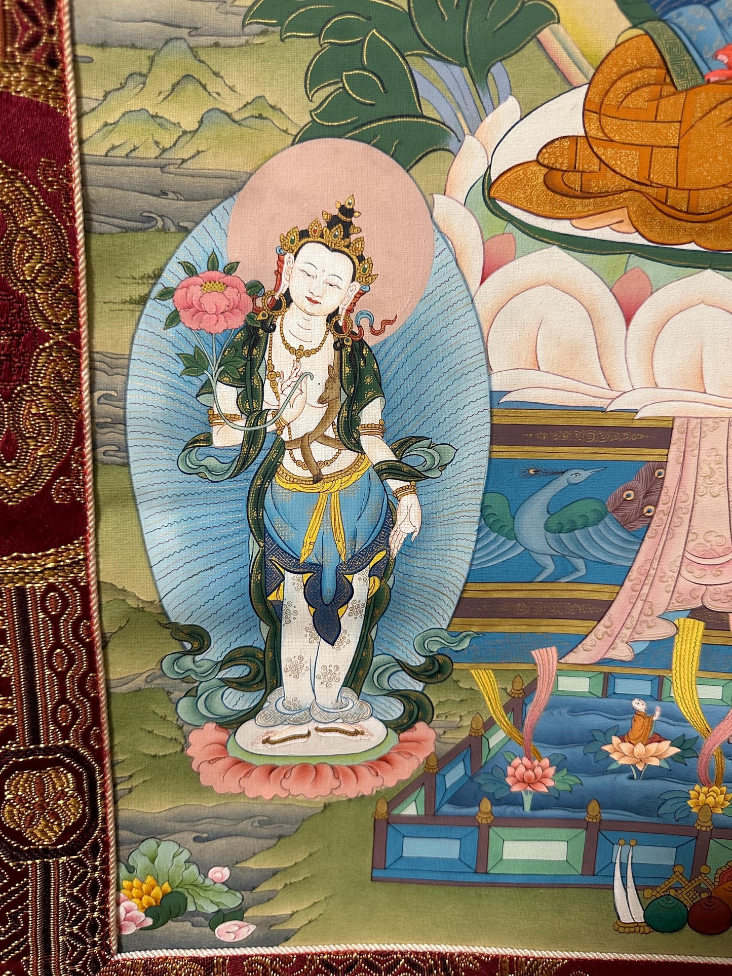 Amitabha Buddha, Tibetan Thangka , Buddhist painting,