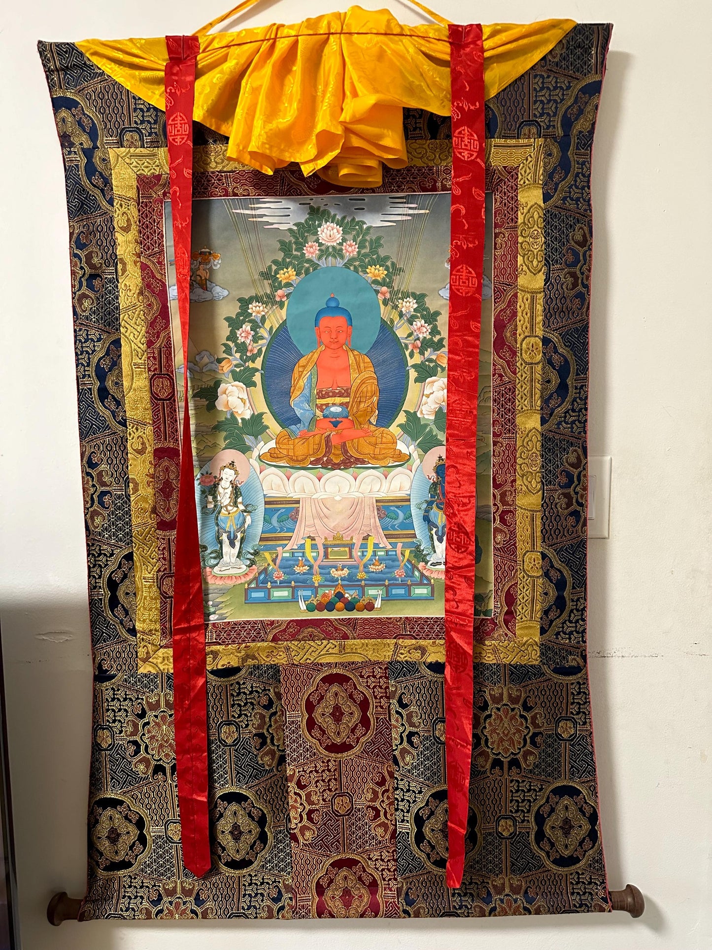 Amitabha Buddha, Tibetan Thangka , Buddhist painting,