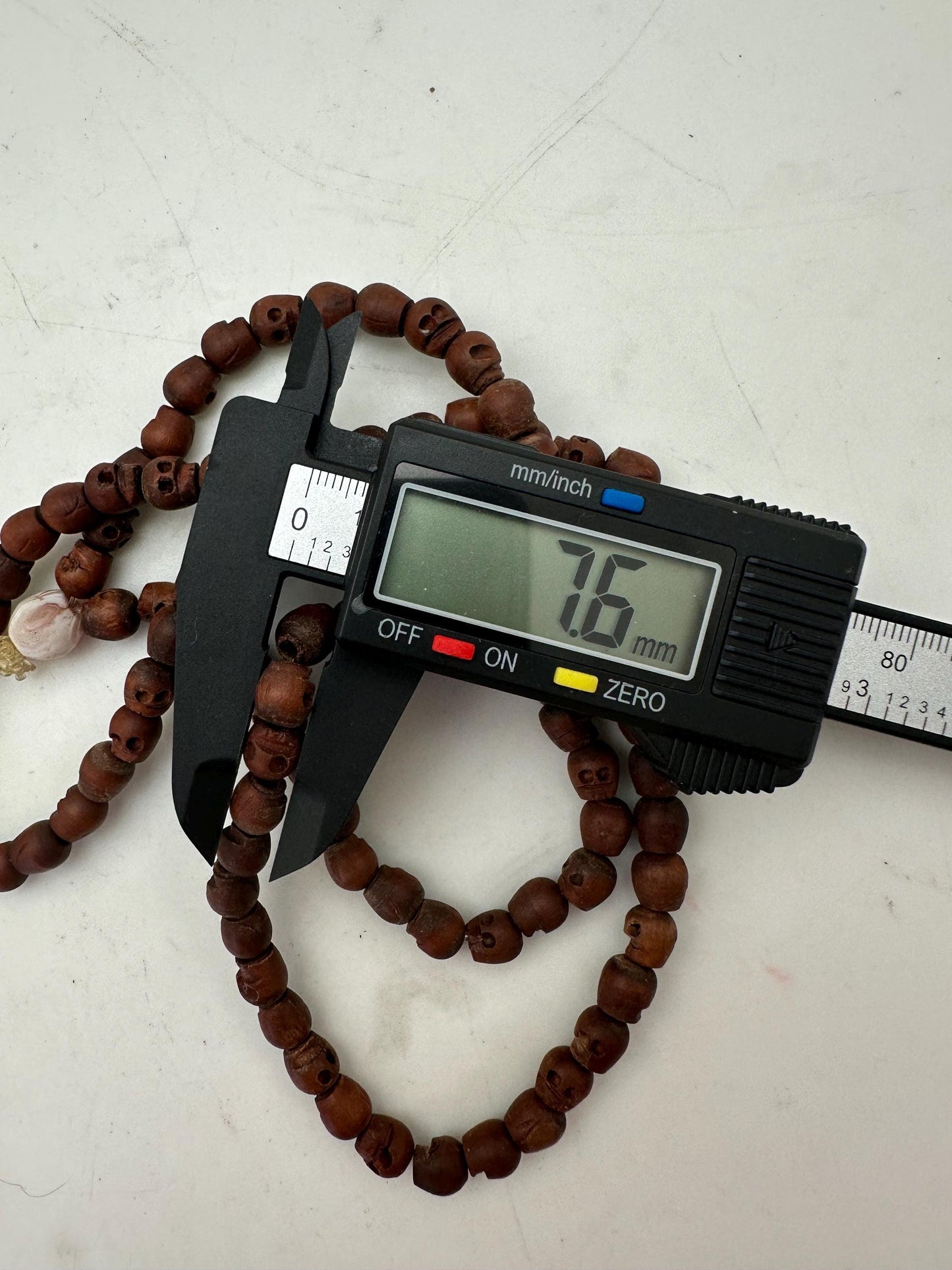wooden skull mala, master handcrafted from nepal