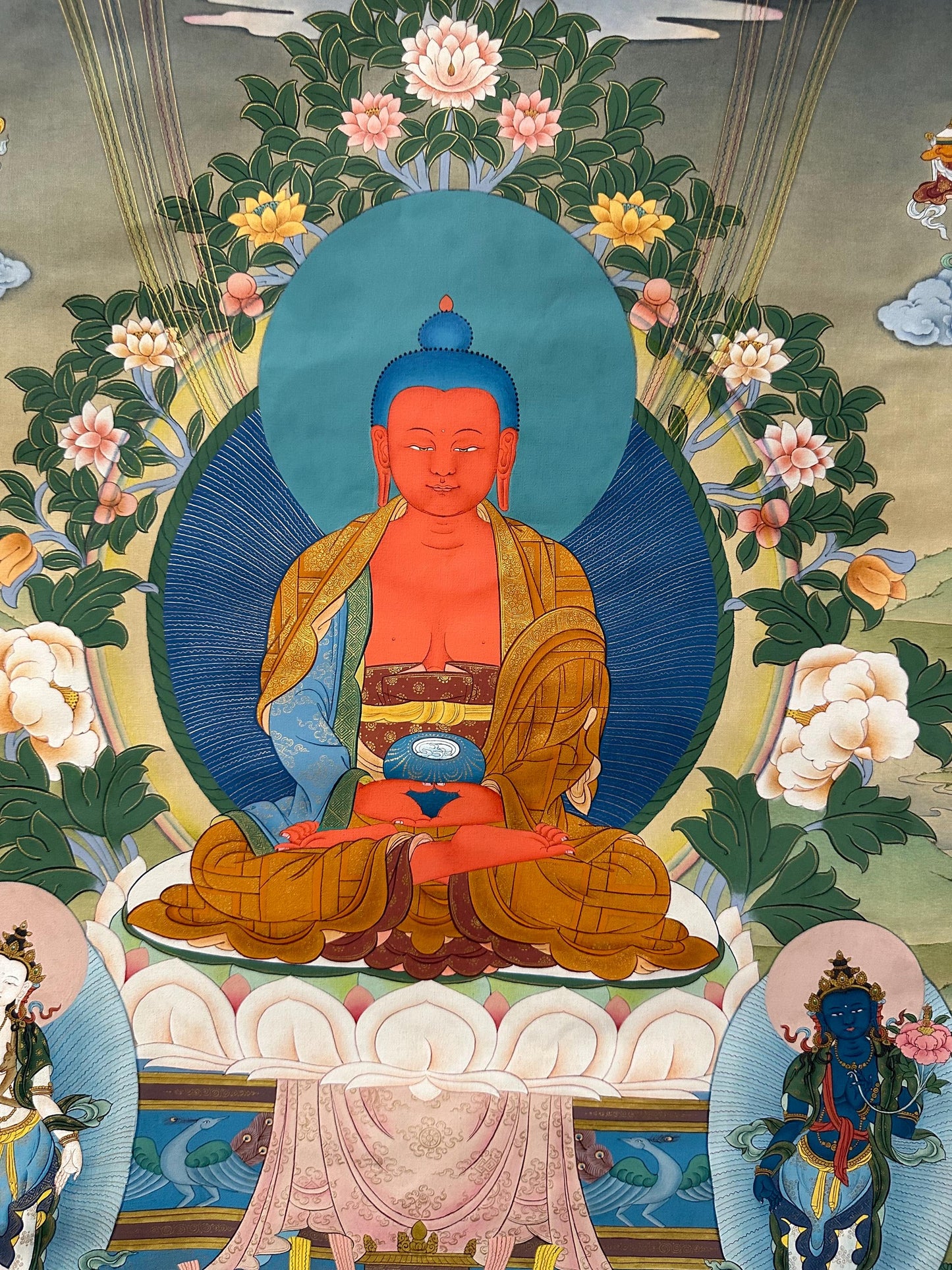 Amitabha Buddha, Tibetan Thangka , Buddhist painting,