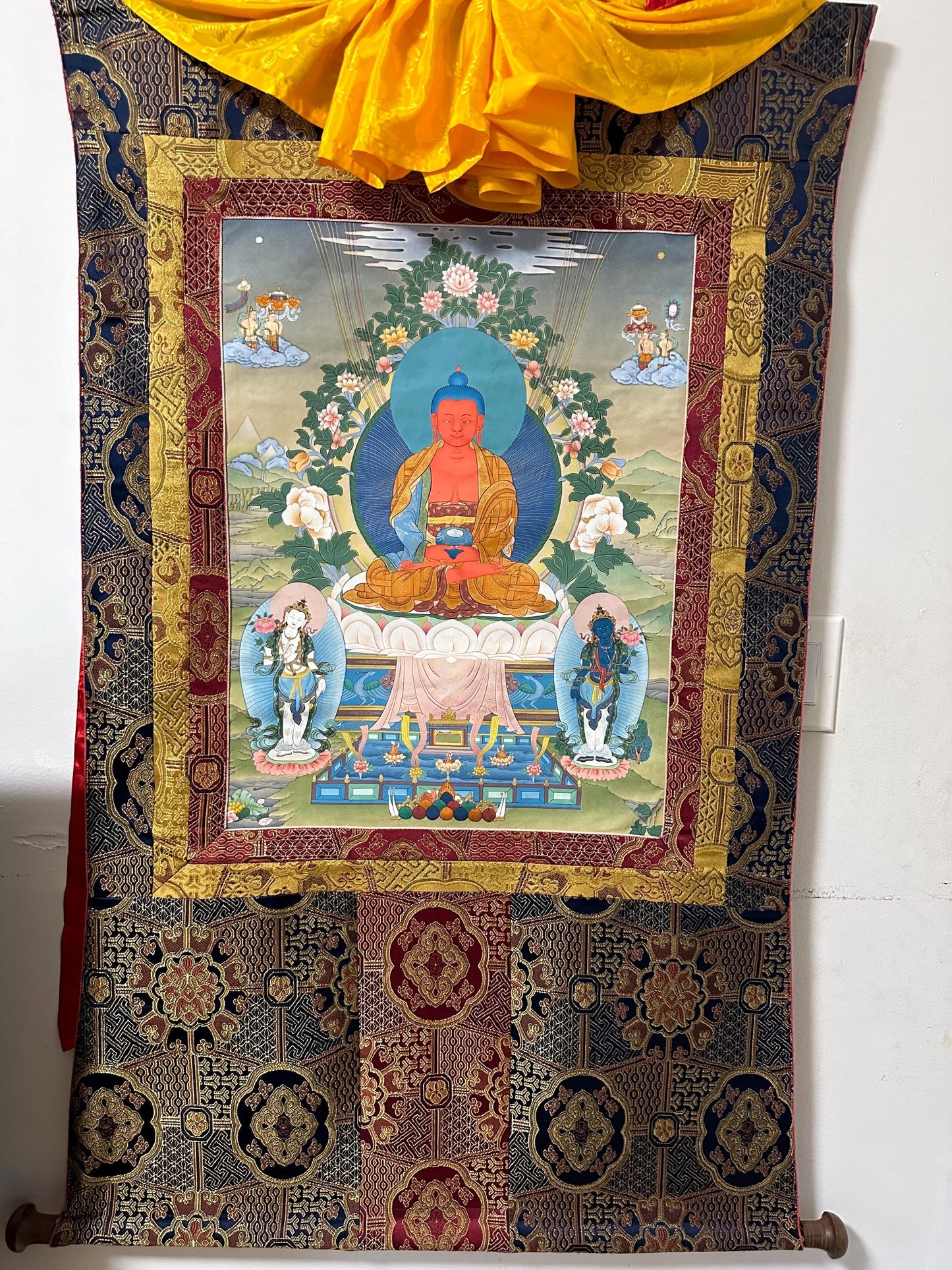 Amitabha Buddha, Tibetan Thangka , Buddhist painting,