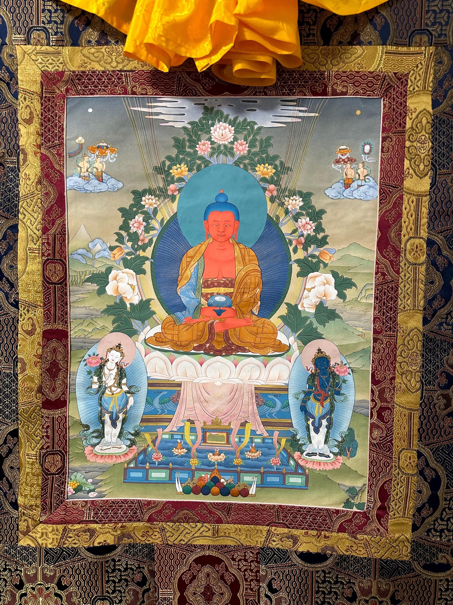 Amitabha Buddha, Tibetan Thangka , Buddhist painting,