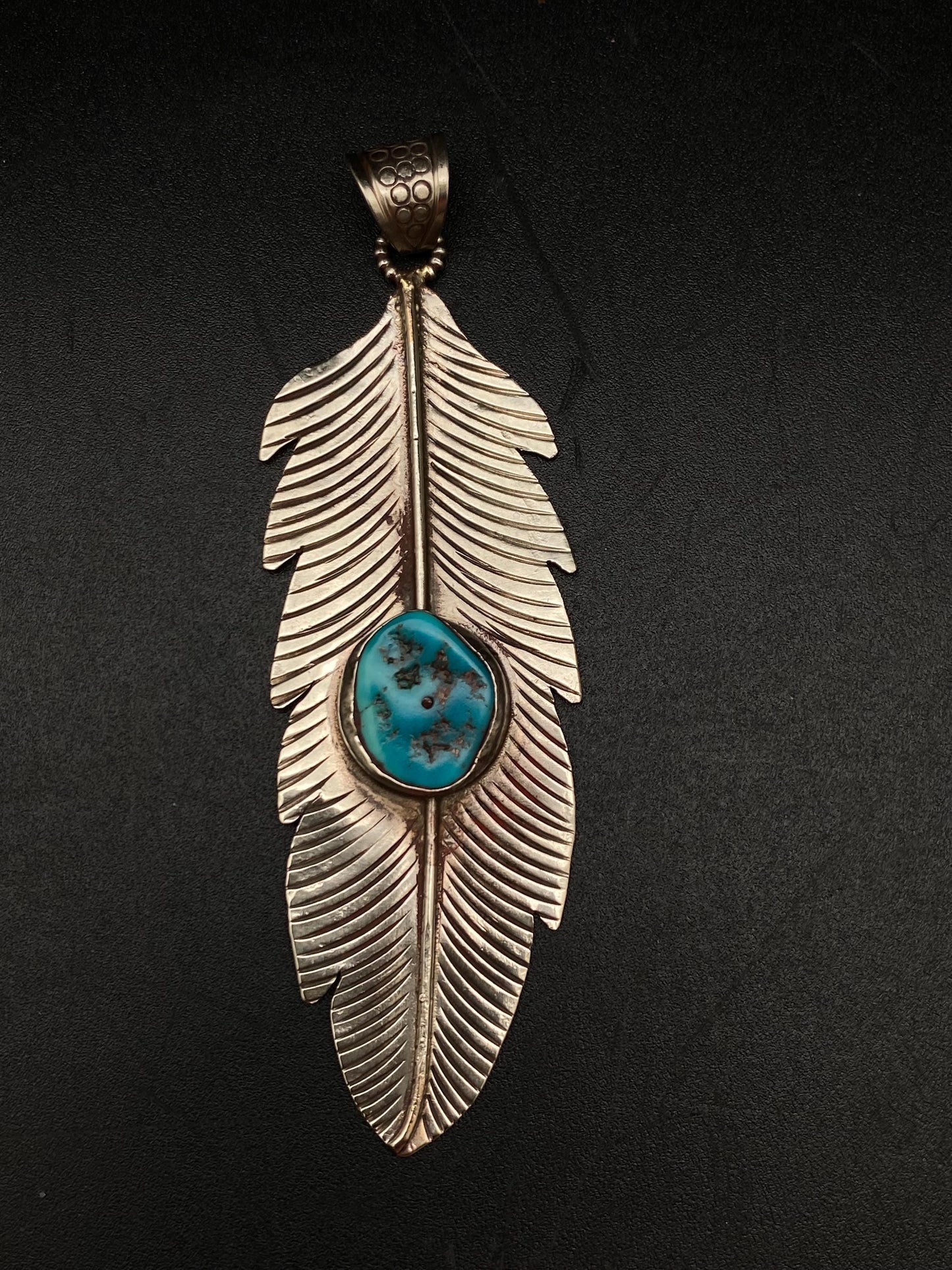 feather pendant, handcrafted ,tibetan silver, turquoise pendant,tibetan repouse silver,Nepalese