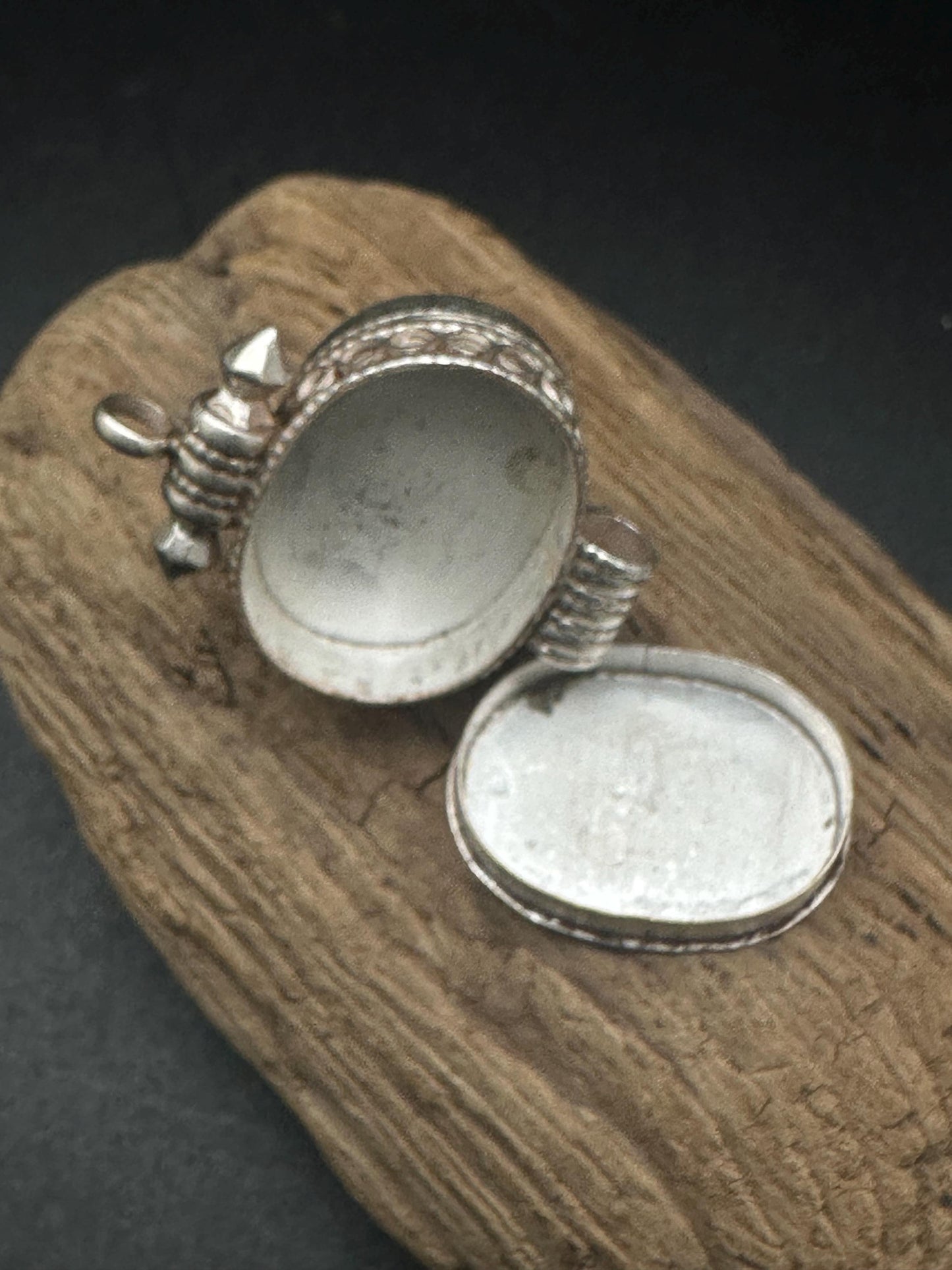 Tibetan Amulet: Sterling Silver Pendant with Natural Red Coral