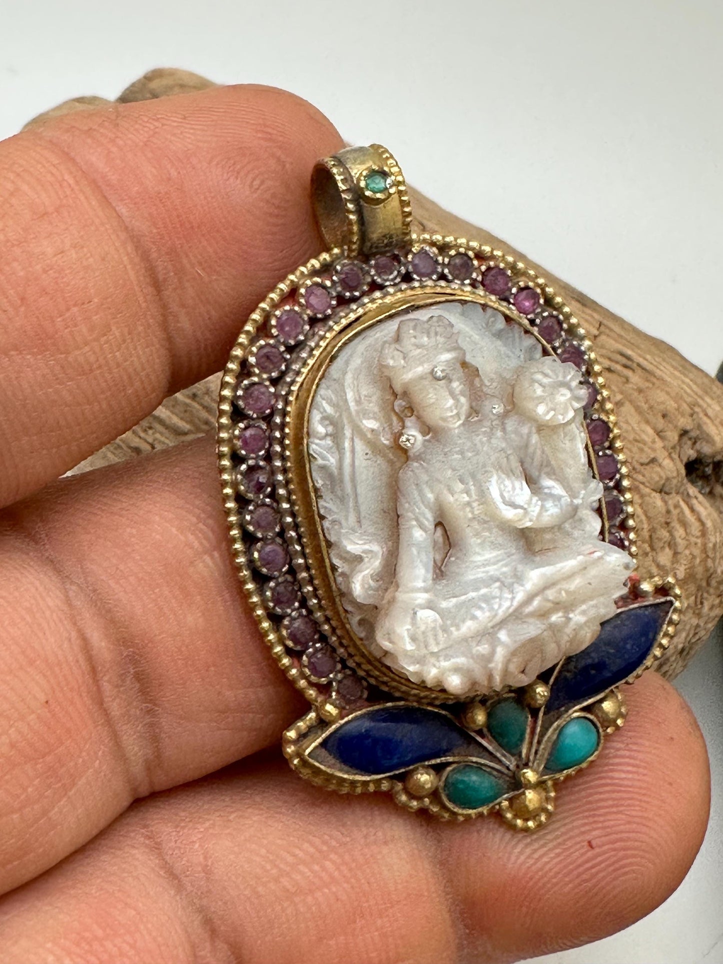 white tara, Buddhist amulet, Tibetan Buddhist, master handcrafted