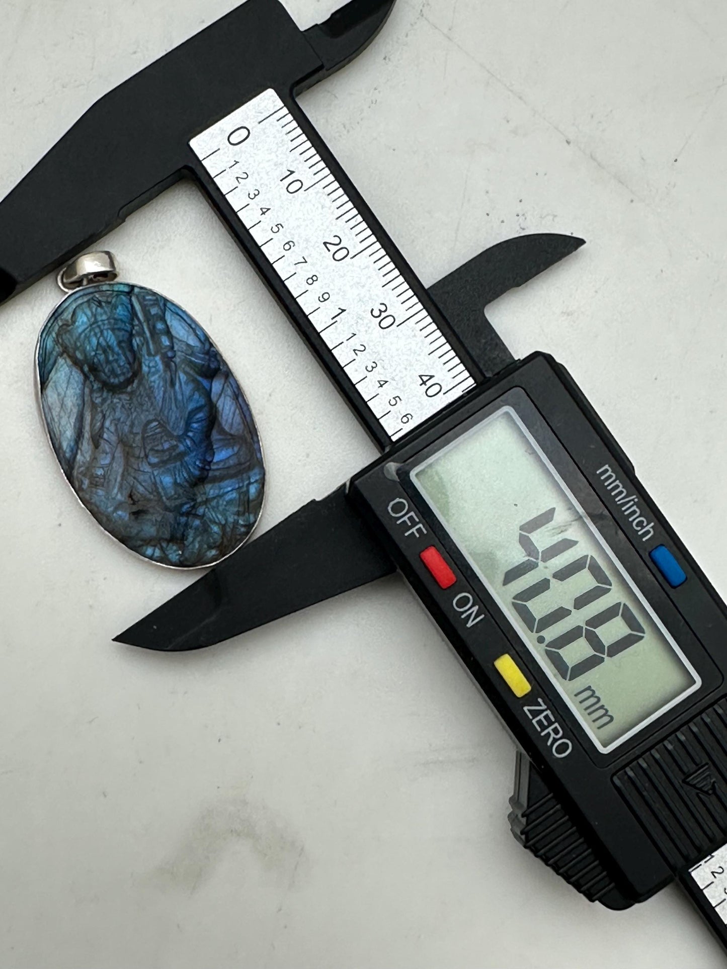 Padma sambhava, guru rinpoche, master handcrafted labradorite, Buddhist amulet, sterling silver