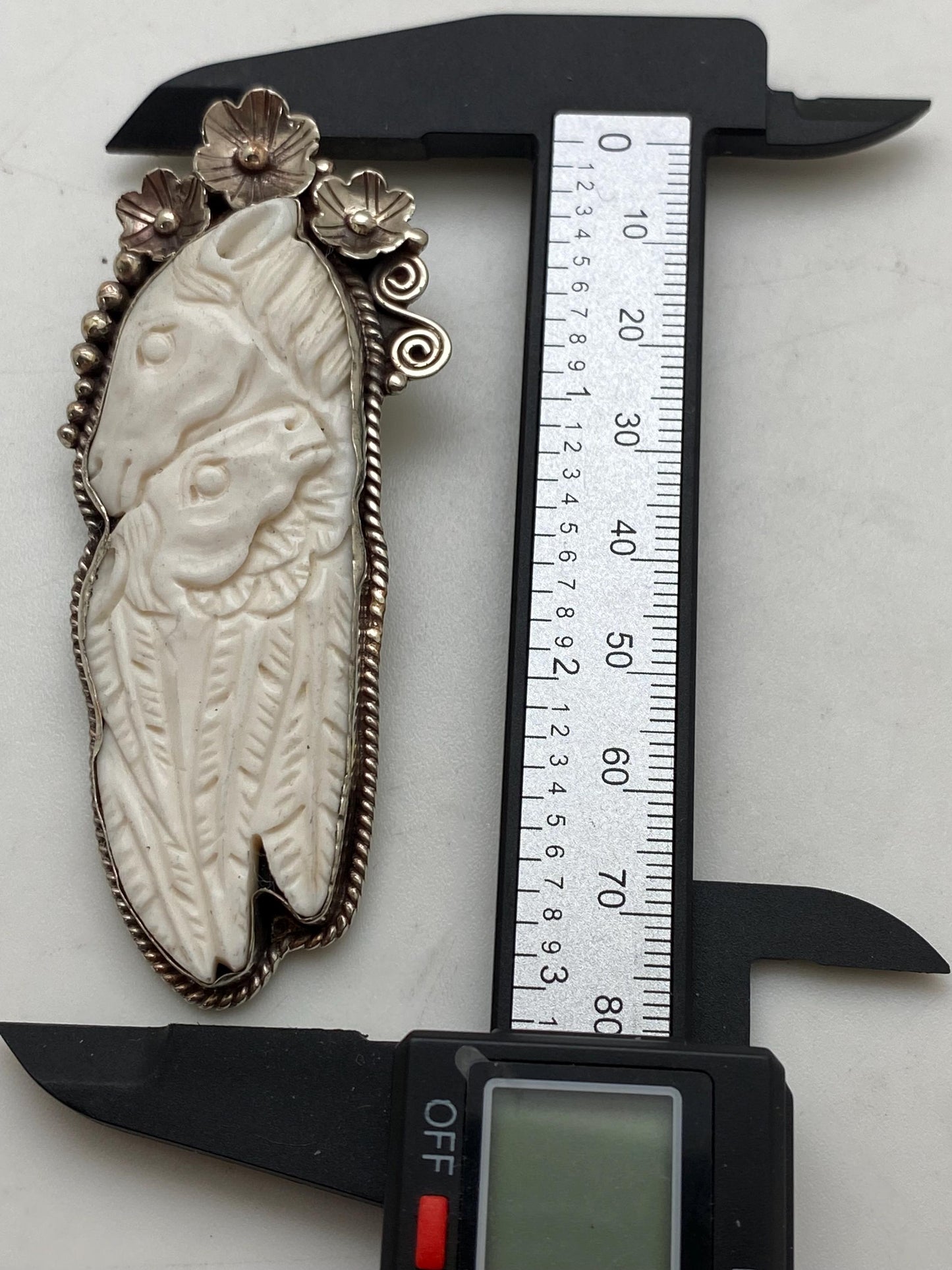 Horse pendant, two horse pendant, water buffalo bone carved,Tibetan silver, ethnic style,Himalayan,Nepalese,Tibetan design, freedom