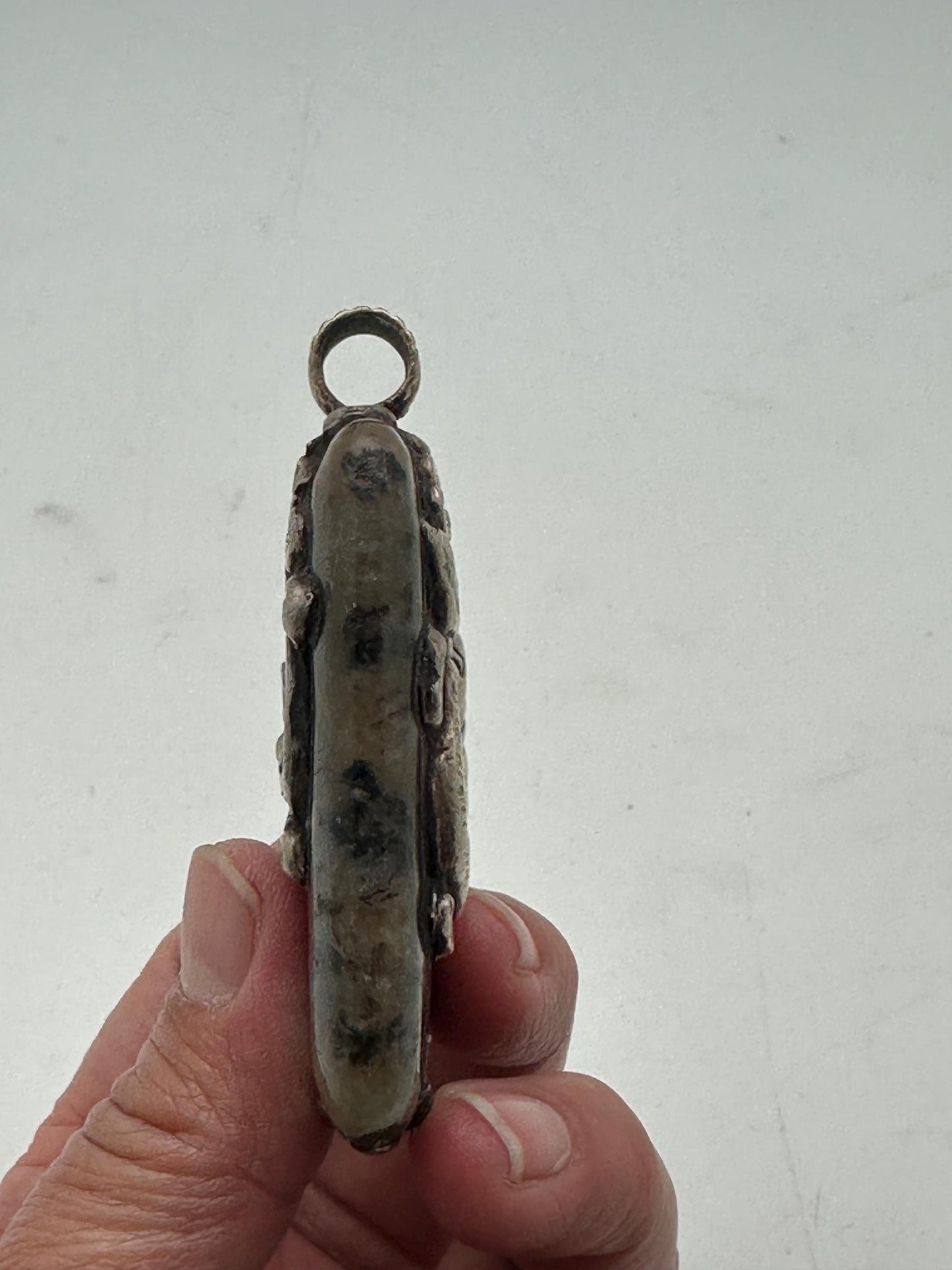 Handcrafted Agate Fish Pendant: Tibetan Silver, Nepalese Design
