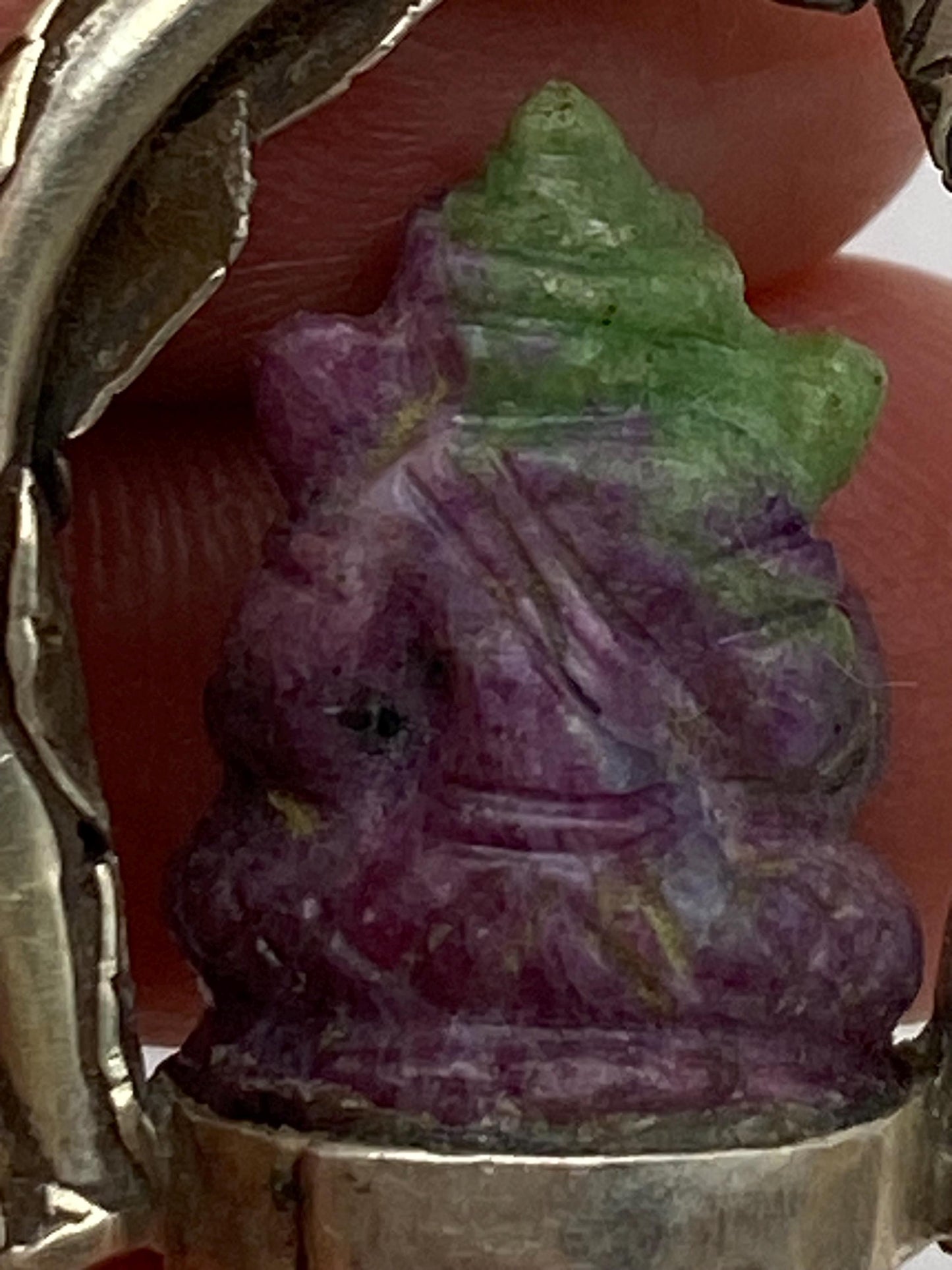 Ganesha pendant,Lord Ganesh,handcrafted ,charm,Goodluck,prosperity,Auspicious, silver,sterling silver,Ruby zoisite