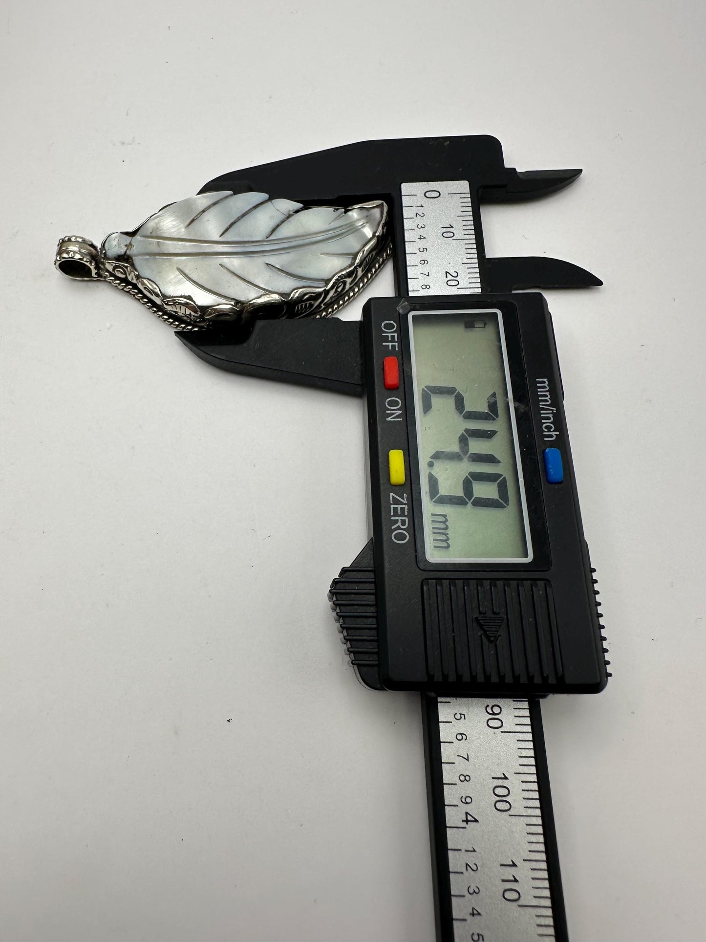 leaf abalone pendant ,mother of pearl,handcrafted, Tibetan silver,ethnic style