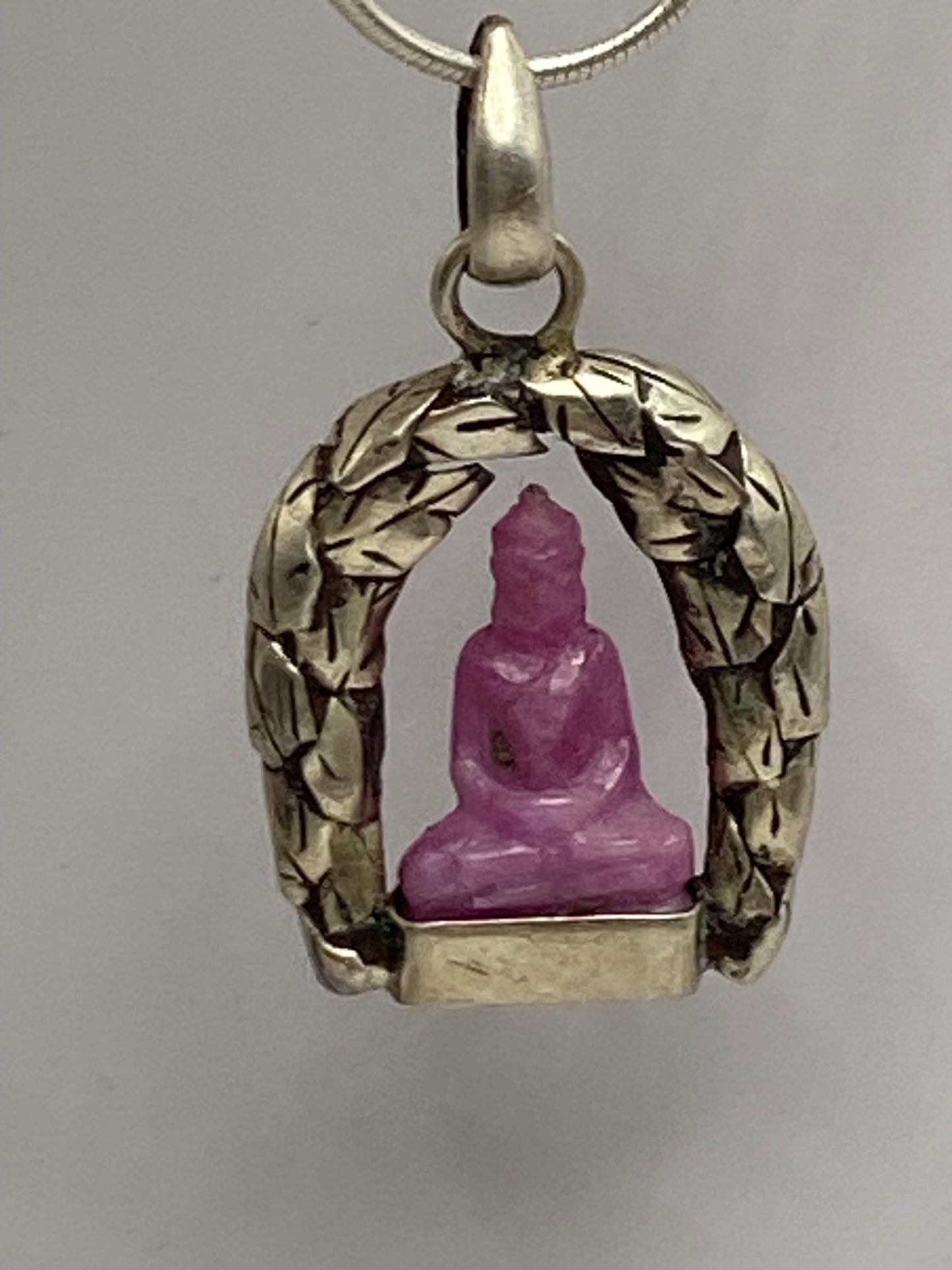 Buddha pendant, Lord Buddha,handcrafted,sterling silver,Ruby carved,spiritual,meditation,yoga,charm