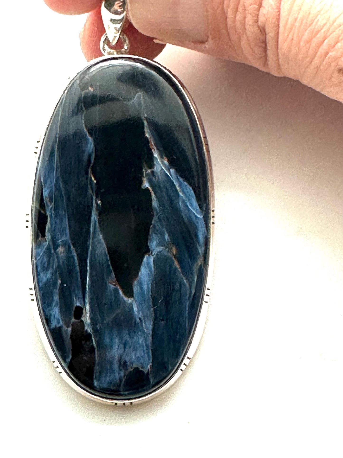 Pietersite pendant, handcrafted,sterling silver,natural stone