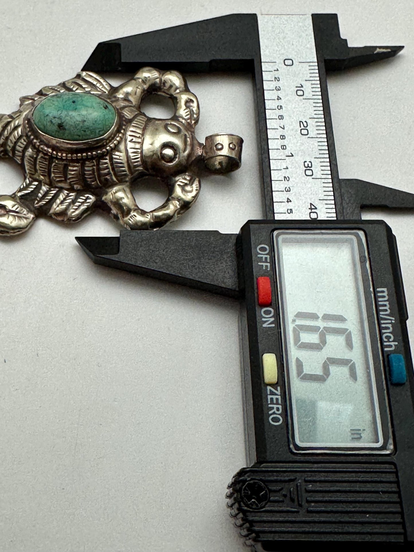 Scorpion pendant, turquoise, handcrafted, Tibetan silver,Nepalese,ethnic style,2.48X1.65 inch, weighs about 18gm