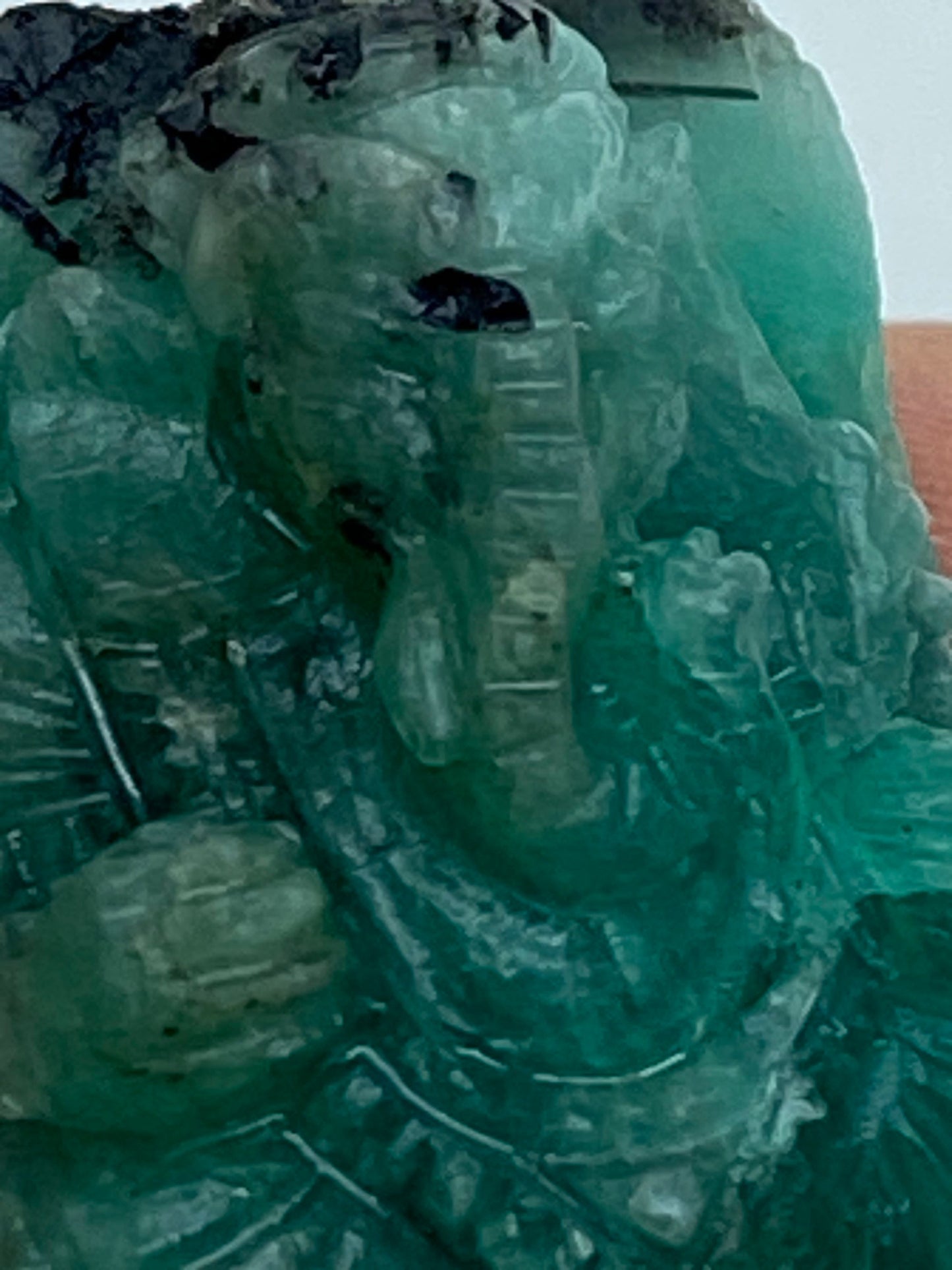 Emerald Ganesh, contemporary master handcrafted, natural emerald