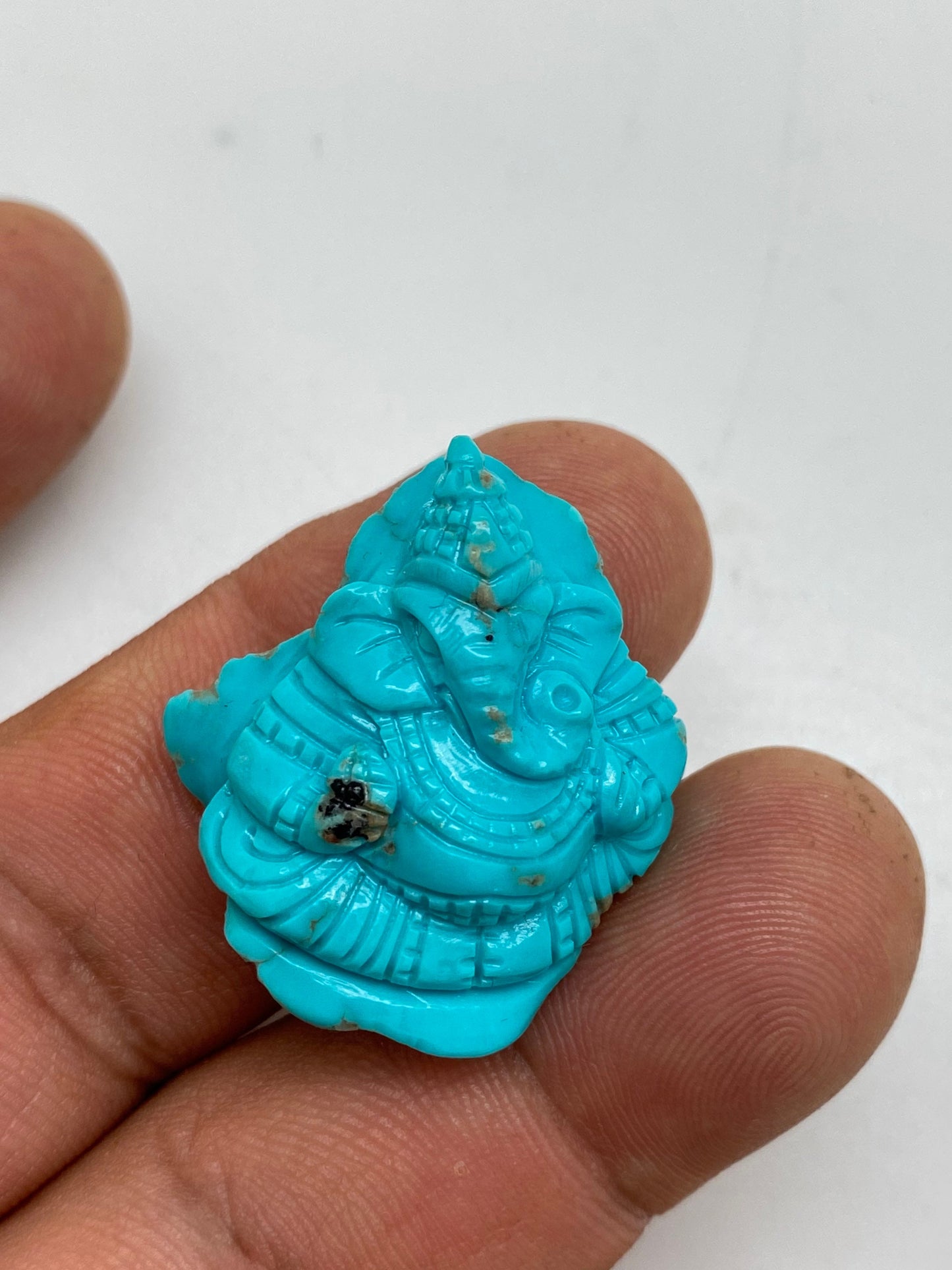 Turquoise Ganesh, master handcrafted, natural stone