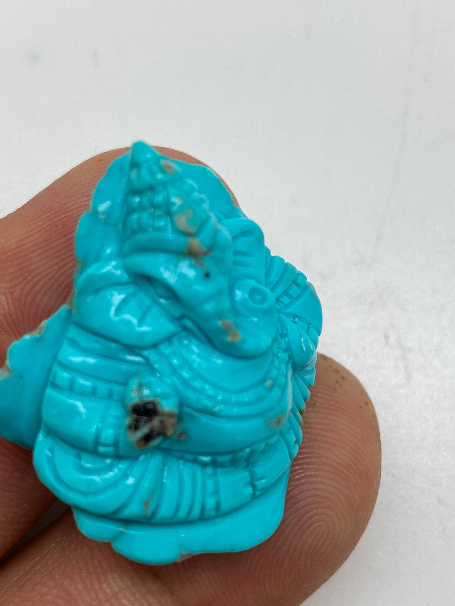 Turquoise Ganesh, master handcrafted, natural stone