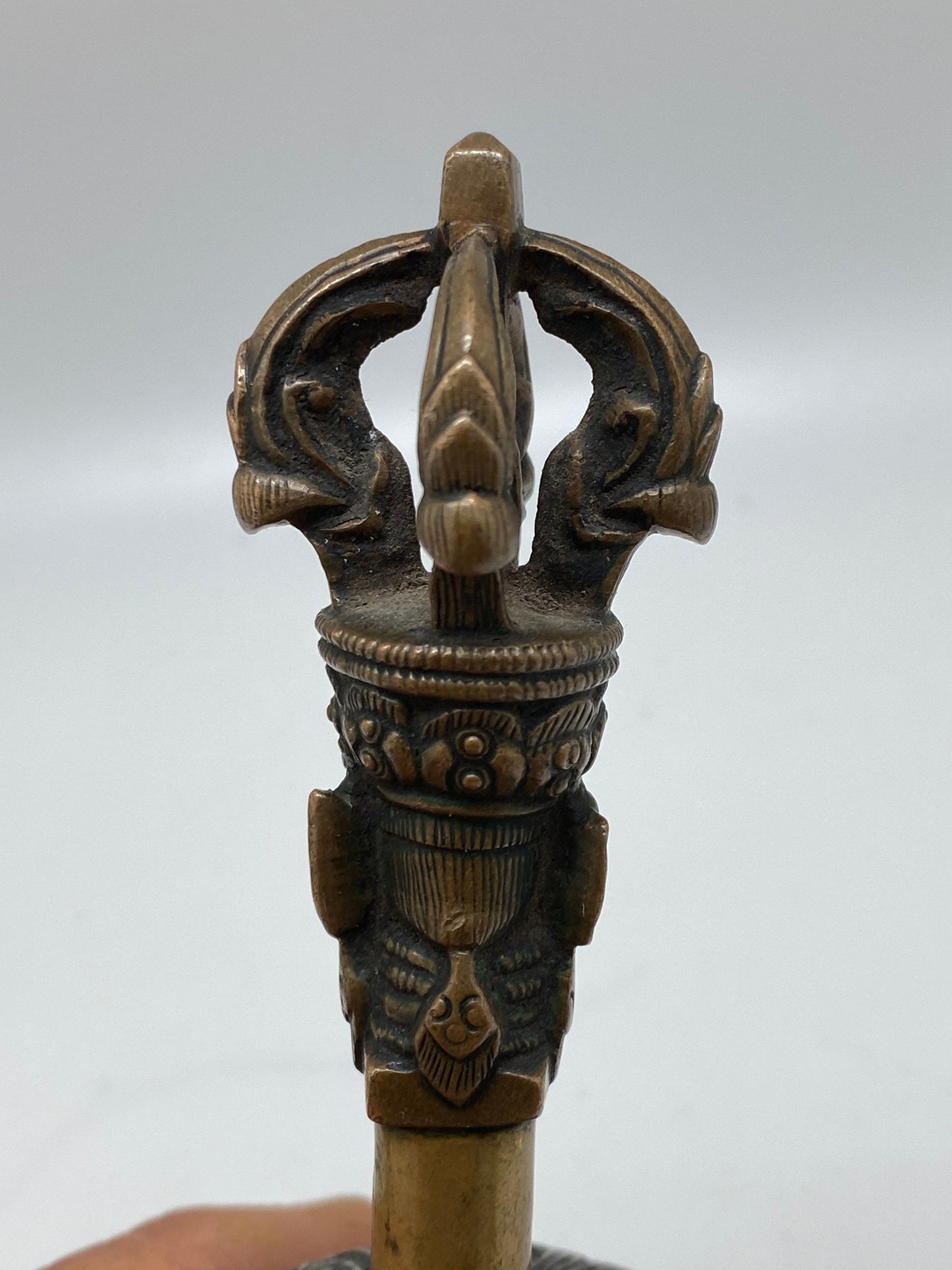 17th century Tibetan antique bell, Buddhist ritual object, Tibetan (Drlbu )