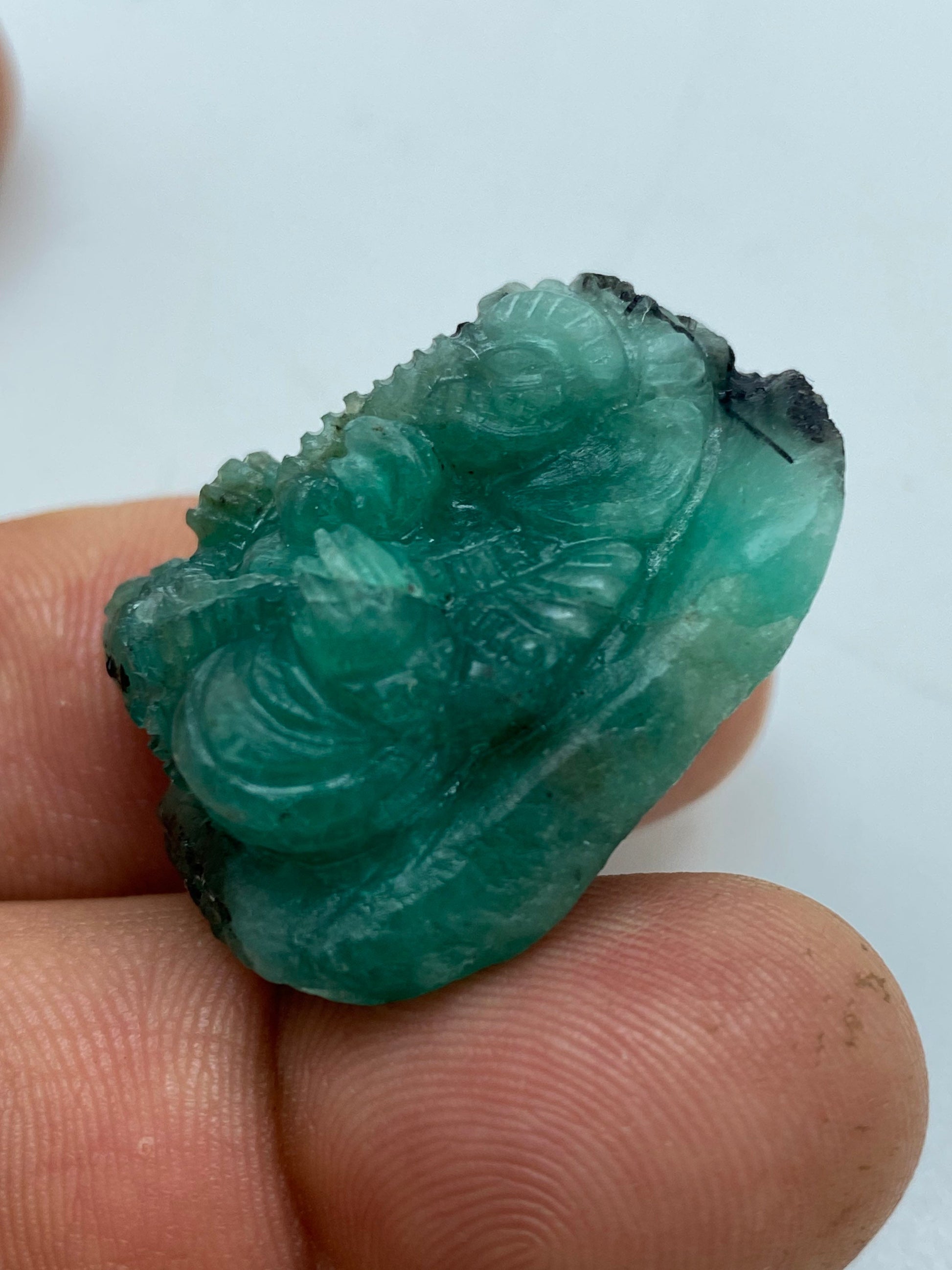 Emerald Ganesh, contemporary master handcrafted, natural emerald