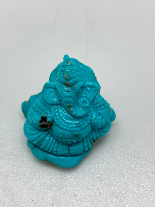 Turquoise Ganesh, master handcrafted, natural stone