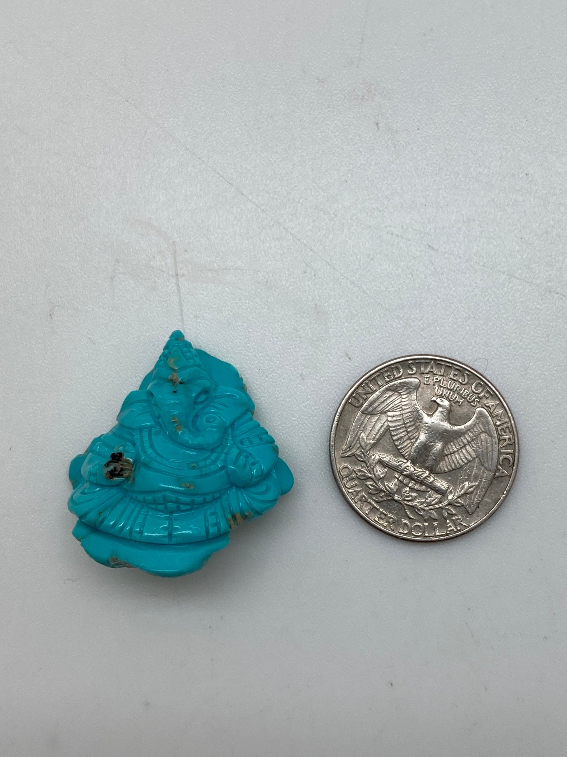 Turquoise Ganesh, master handcrafted, natural stone