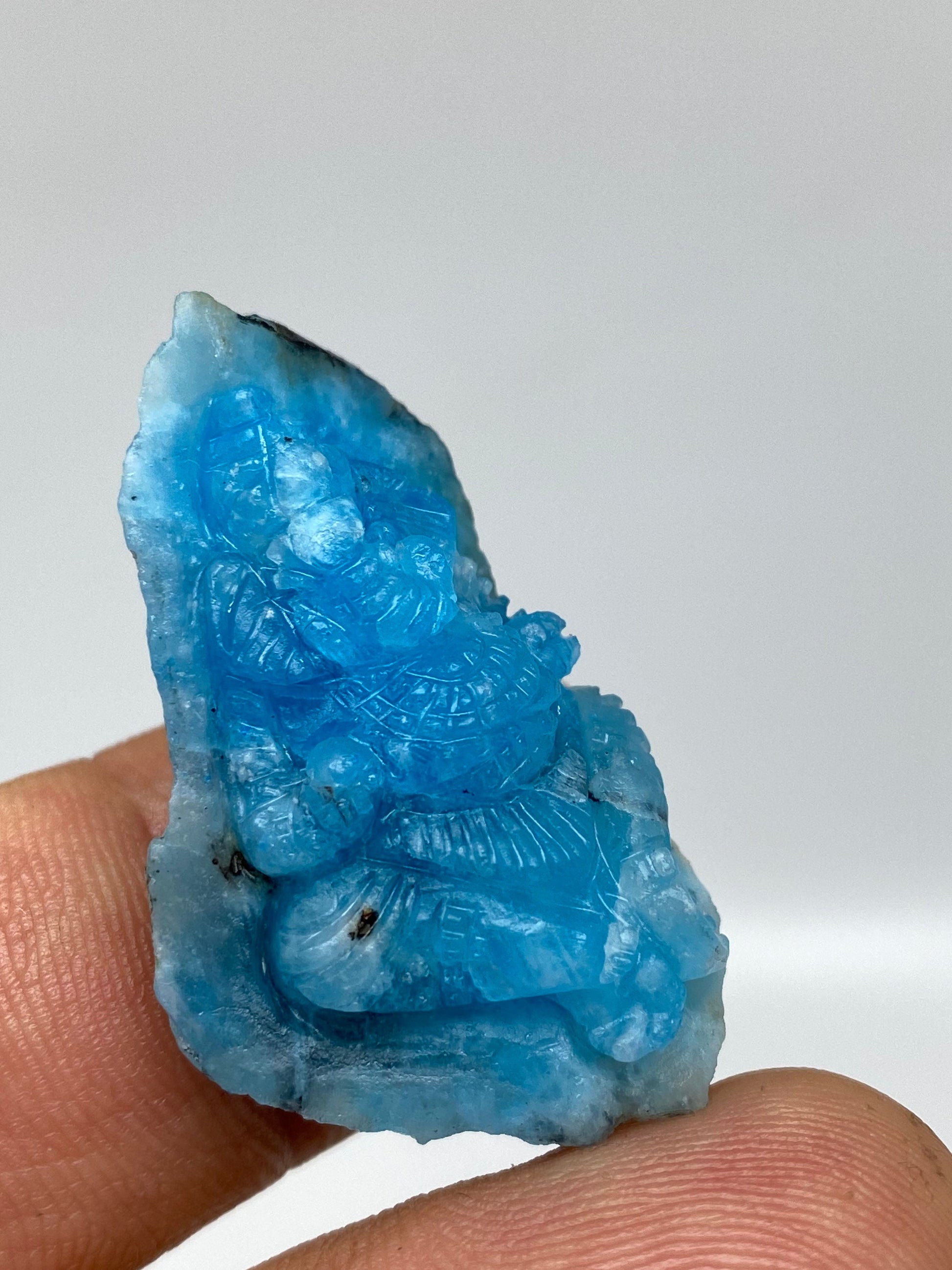 Aquamarine Ganesh, master handcrafted, natural gem