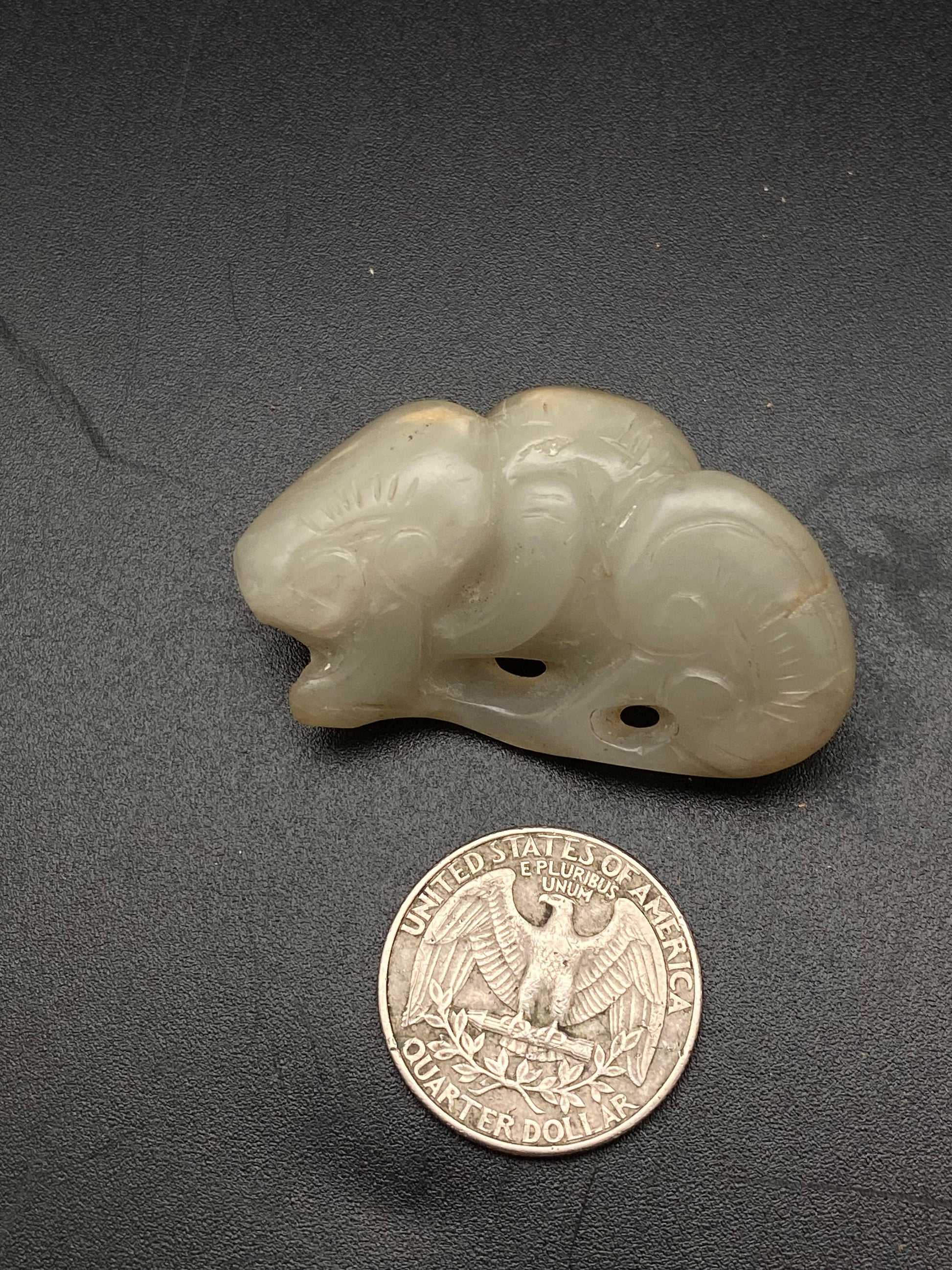 19th century white jade , master handcrafted mushroom, 25” grams