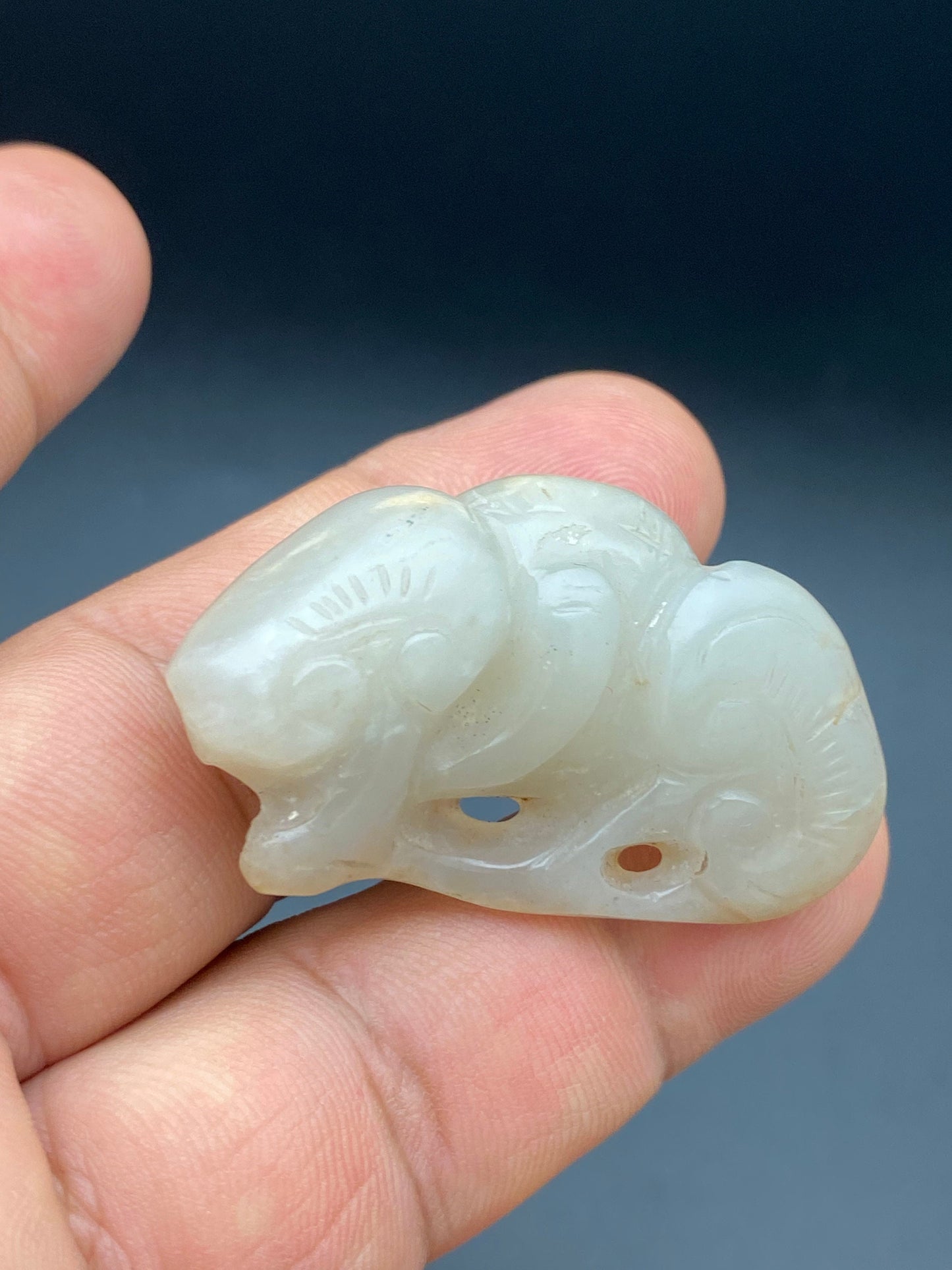 19th century white jade , master handcrafted mushroom, 25” grams