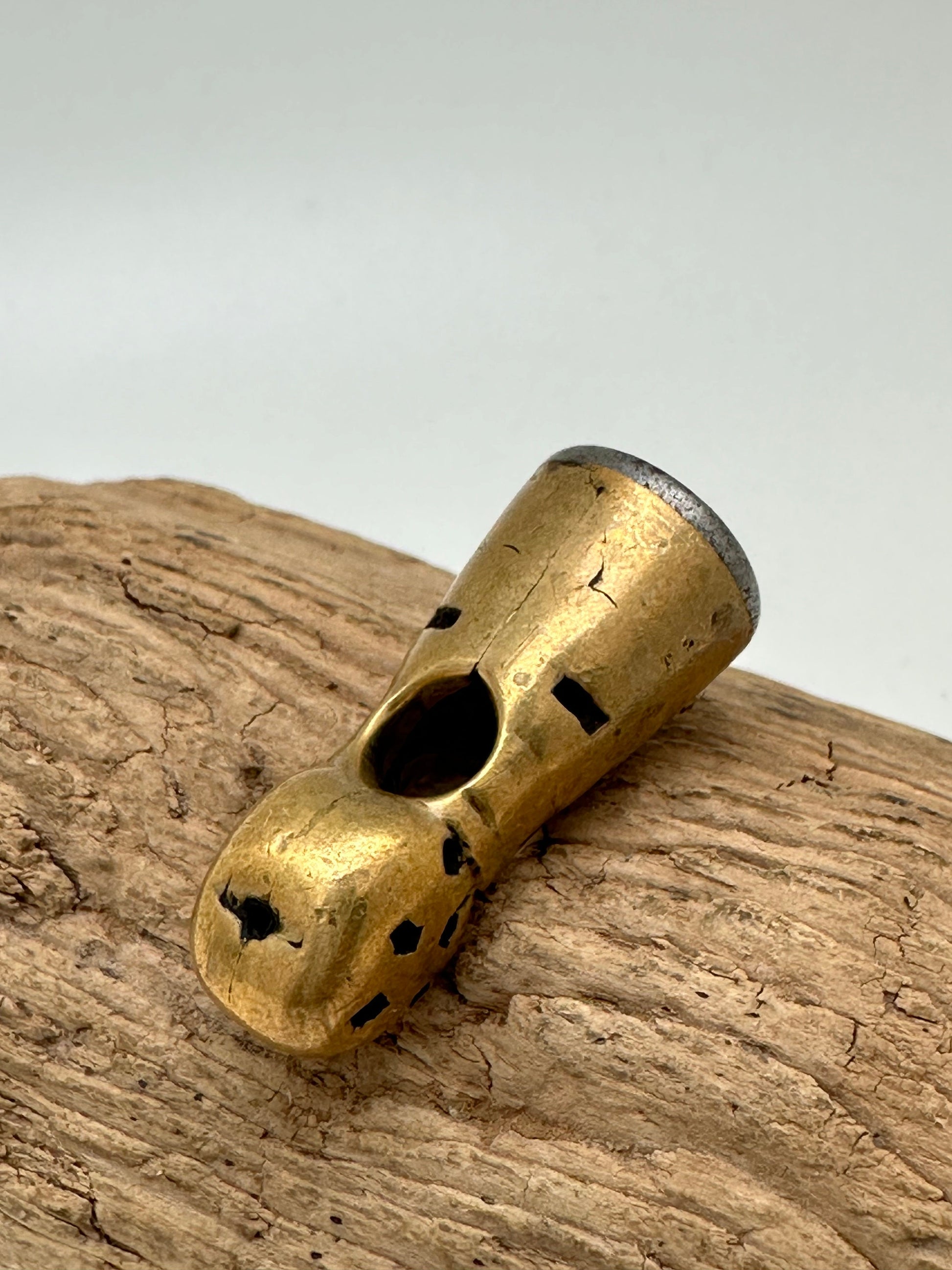 Tibetan antique , 17th century brass and iron seal,
