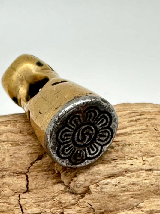 Tibetan antique , 17th century brass and iron seal,