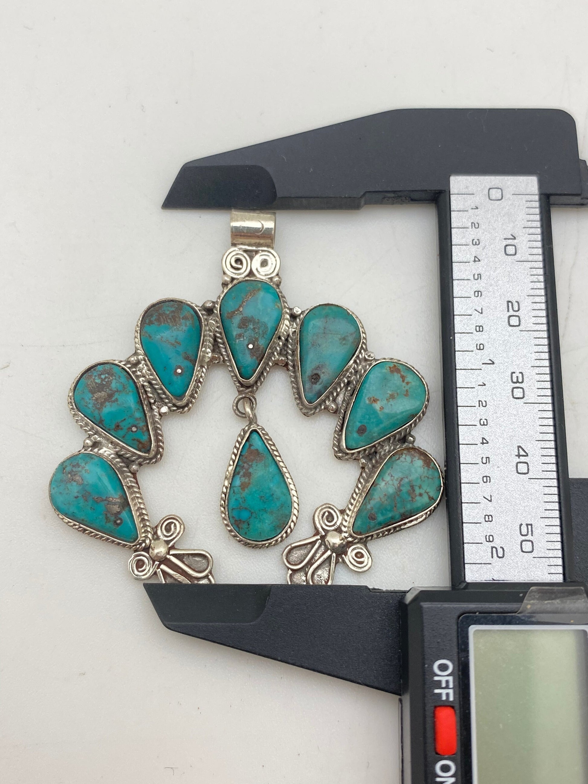 squash blossom , natural Turquoise, master Handcrafted,Sterling silver