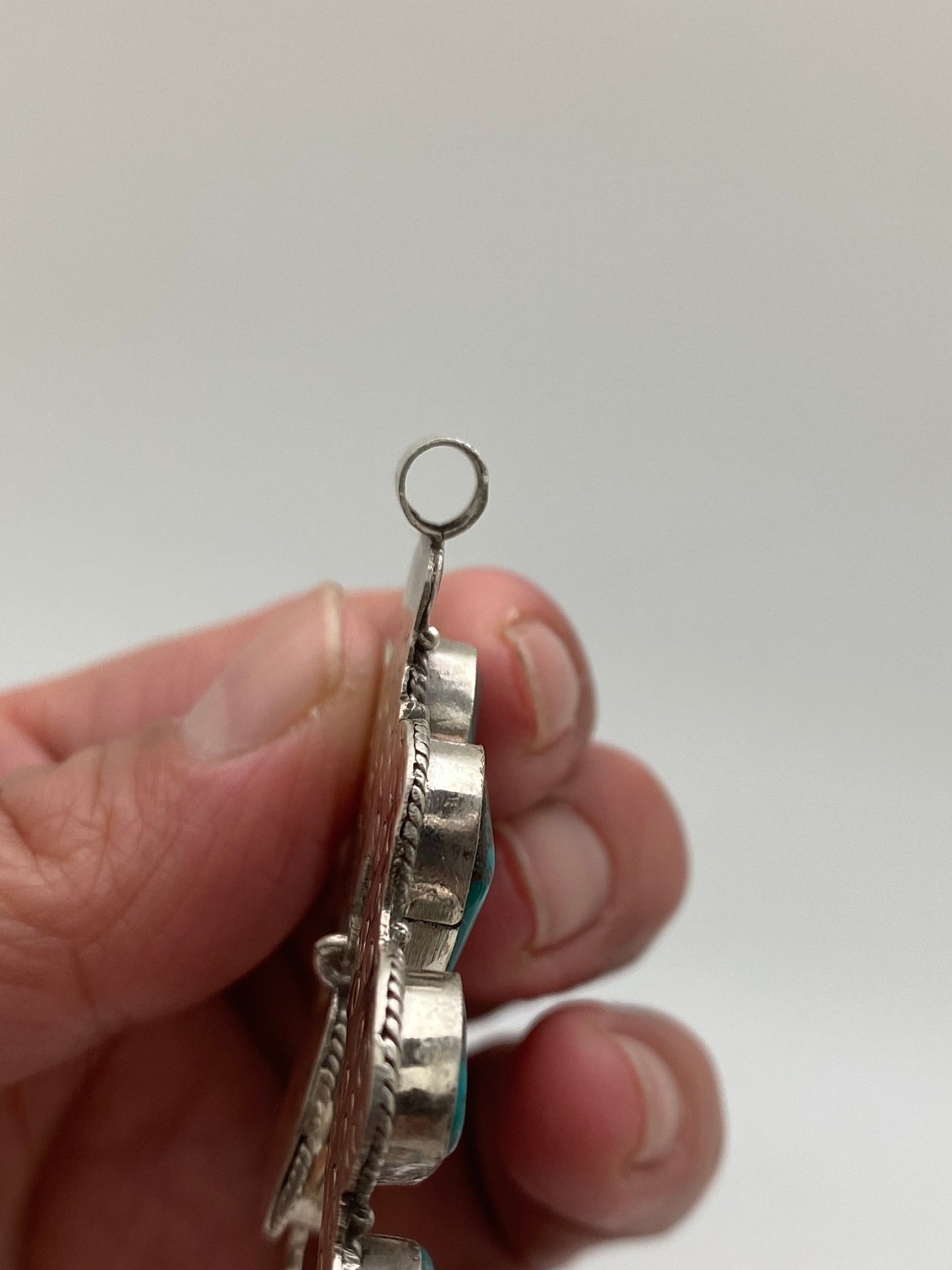 squash blossom , natural Turquoise, master Handcrafted,Sterling silver