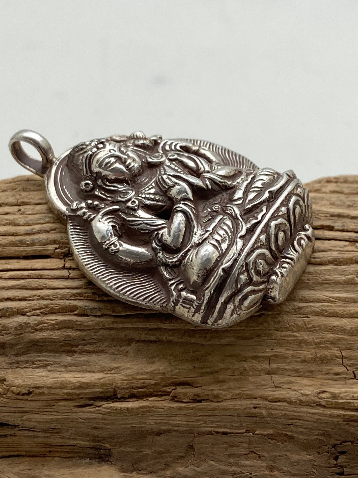 Handcrafted Sterling Silver Avalokiteshvara Pendant - God of Compassion