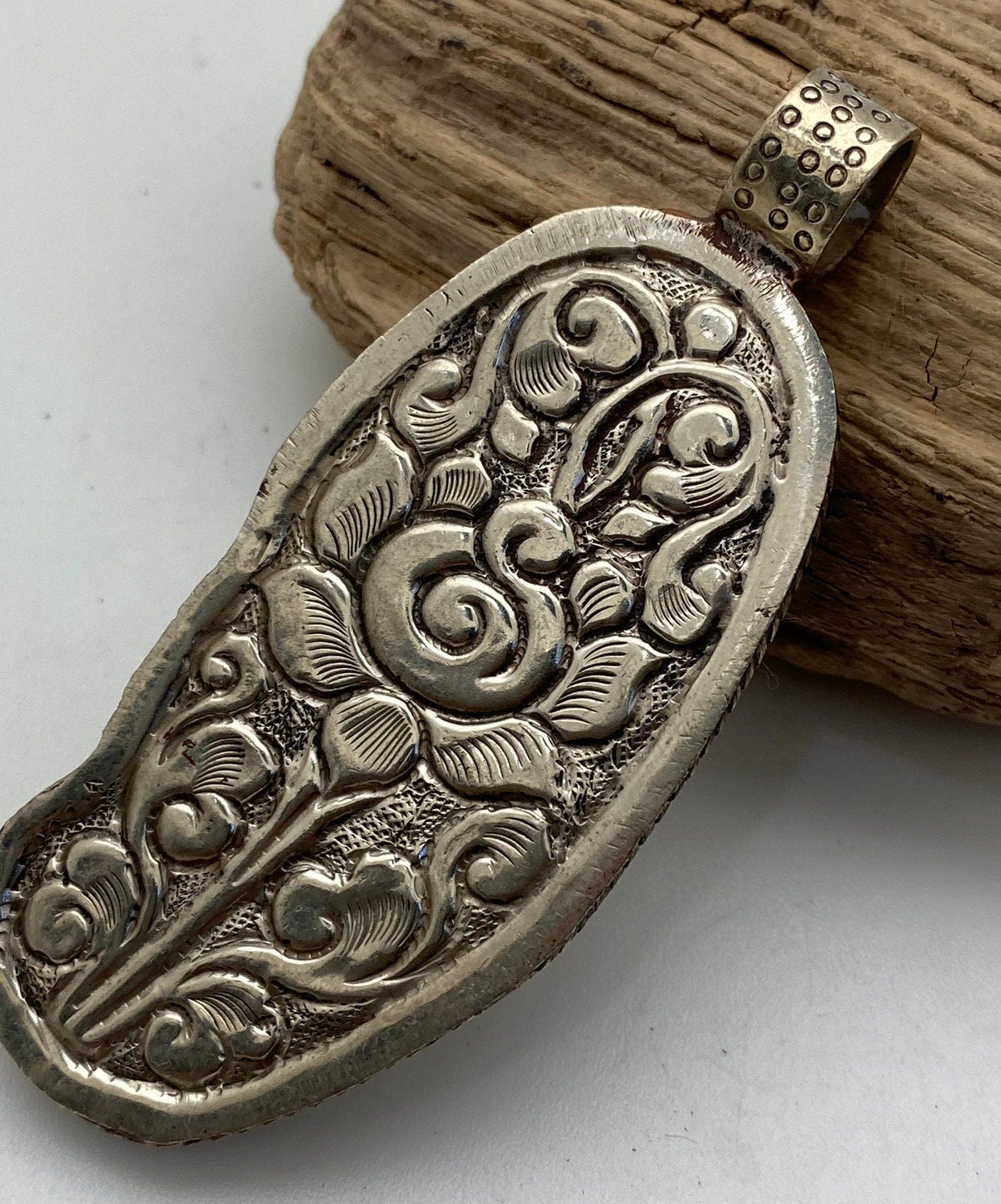 seahorse,bone carved, handcrafted,Tibetan silver, Nepal,Tibetan design