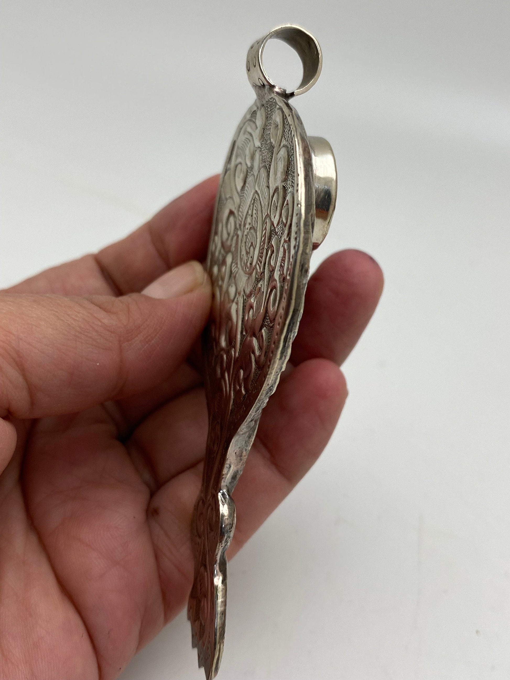 Large bird pendant,Turquoise , handcrafted,Tibetan silver, Tibetan design,ethnic,Himalayan, Nepalese