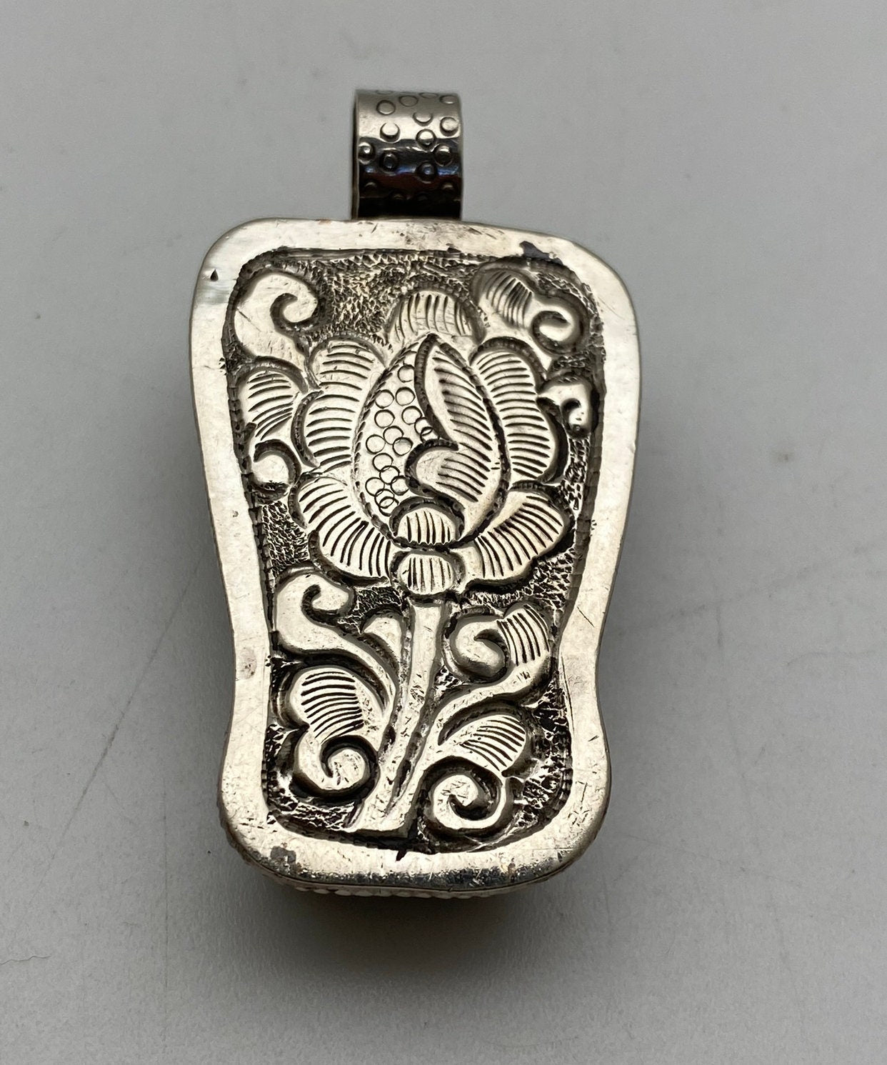 Tiger eye carved angel pendant,tibetan silver, handcrafted,Himalayan,Nepalese