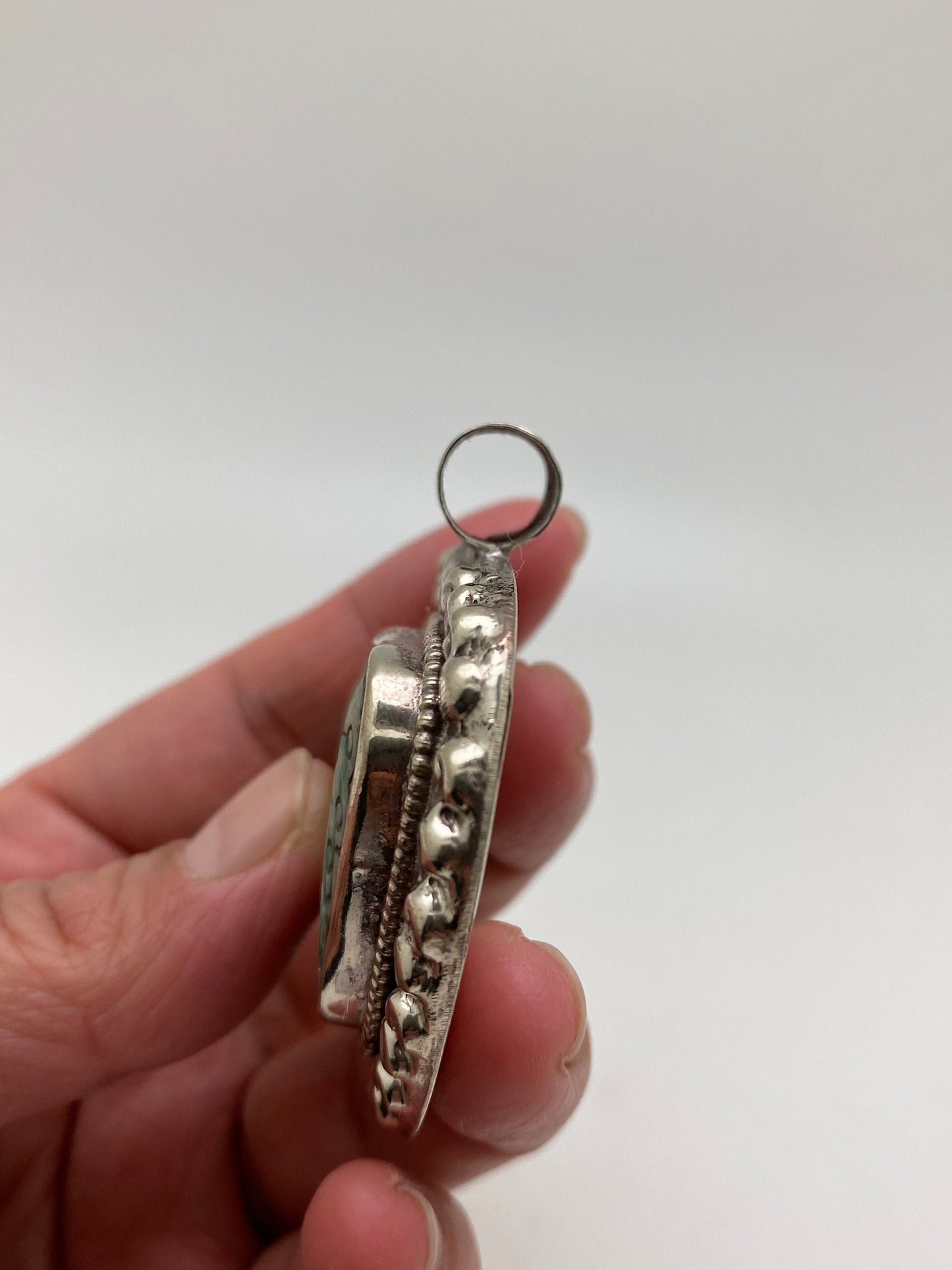Natural jade, butterflies pendant ,tibetan silver, handcrafted,ethnic jewelry