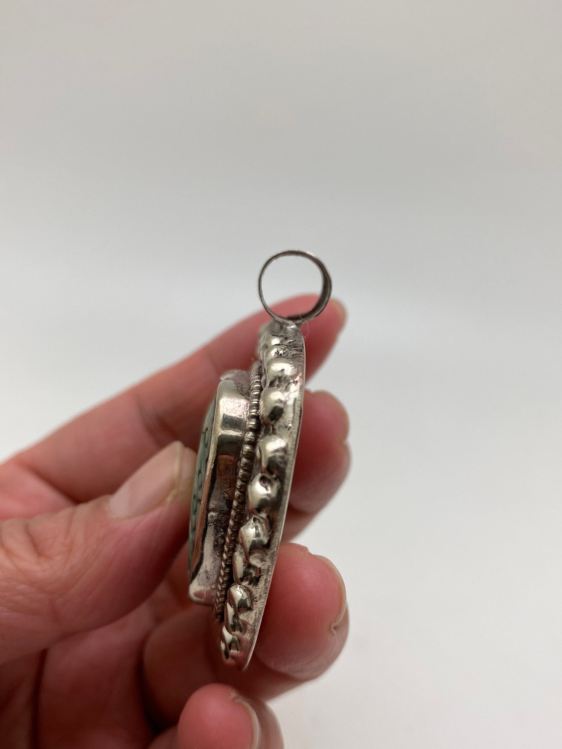 Natural jade, butterflies pendant ,tibetan silver, handcrafted,ethnic jewelry