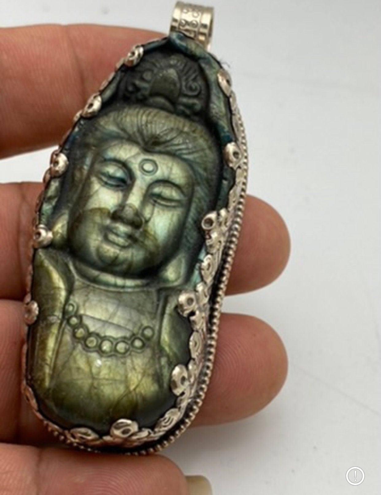 Labradorite carved shiva pendant,handcarved,tibetan silver,Amulet,ethnic design, handcrafted,Himalayan,Nepalese
