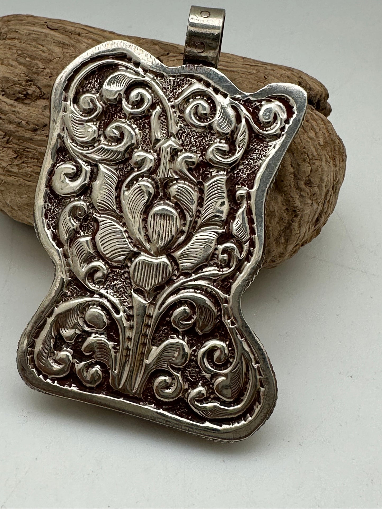 Kali pendant, bone carving master handmade, Tibetan silver,Hindu,protection,symbol of power, spiritual,Nepal