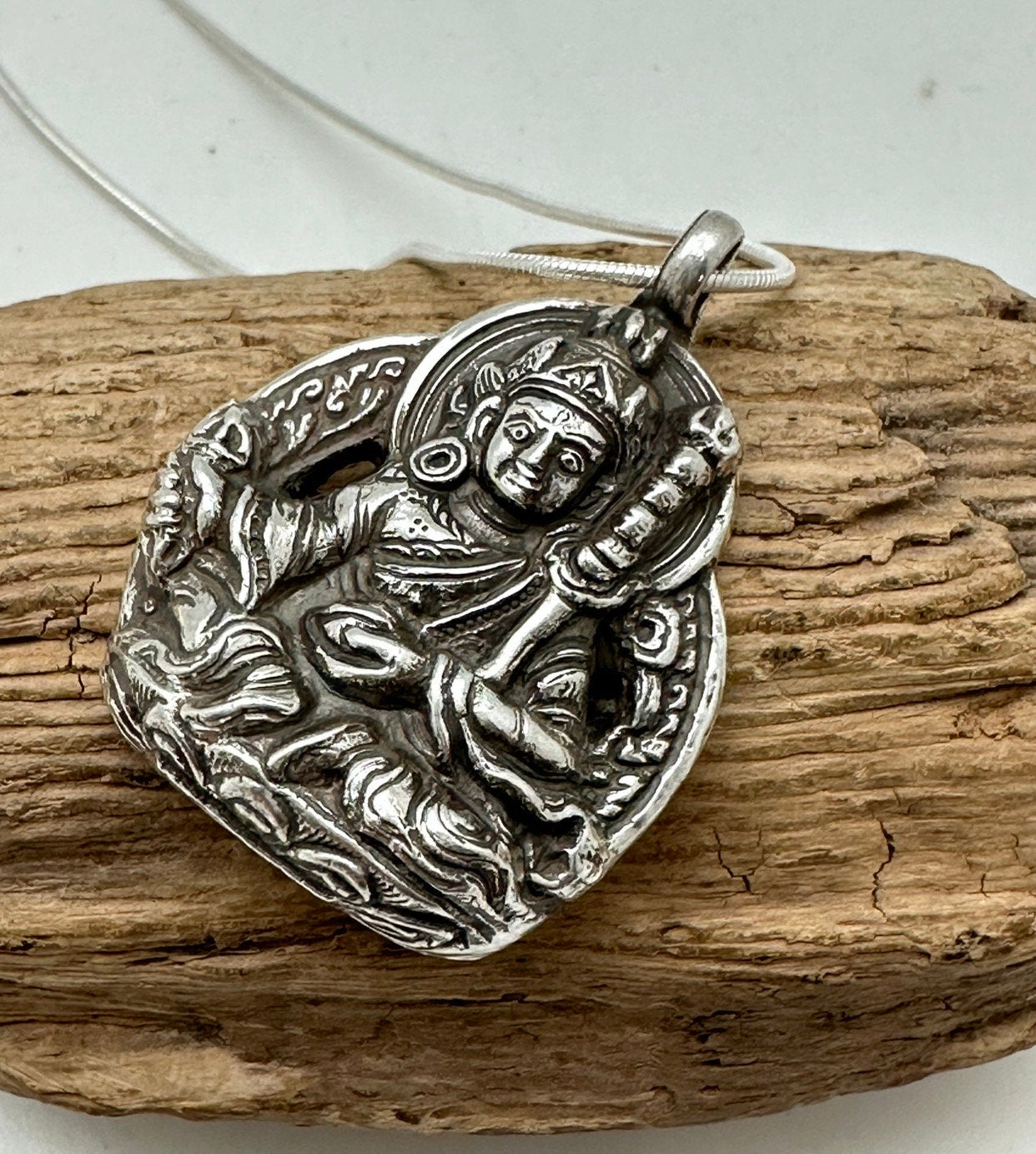 Handcrafted Sterling Silver Guru Rinpoche Pendant - Tibetan Amulet