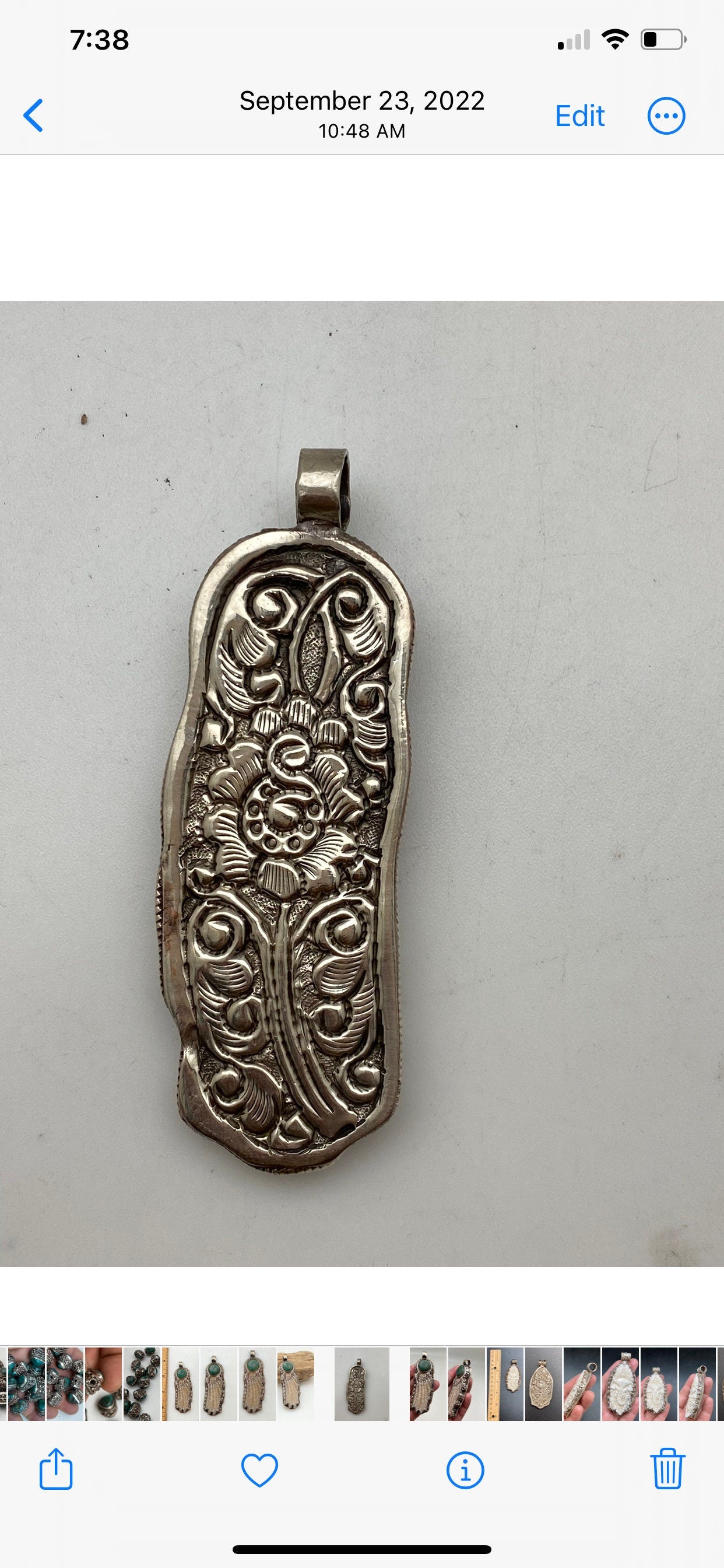 Bone carved, dream catcher pendant, handcrafted,Nepal, Tibetan silver, turquoise,handmade