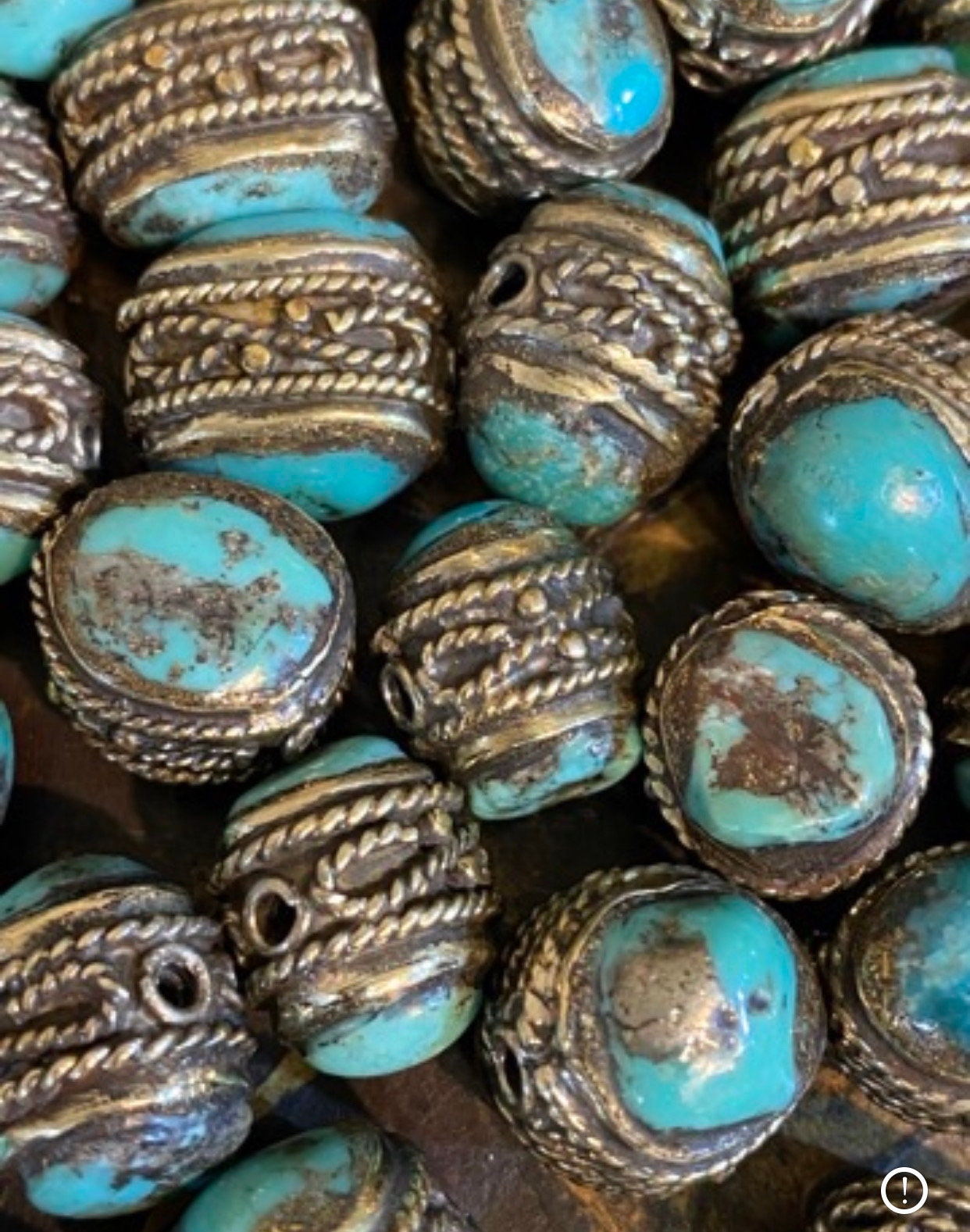 tibetan bead, tibetan turquoise tibetan silver, handcrafted from nepal