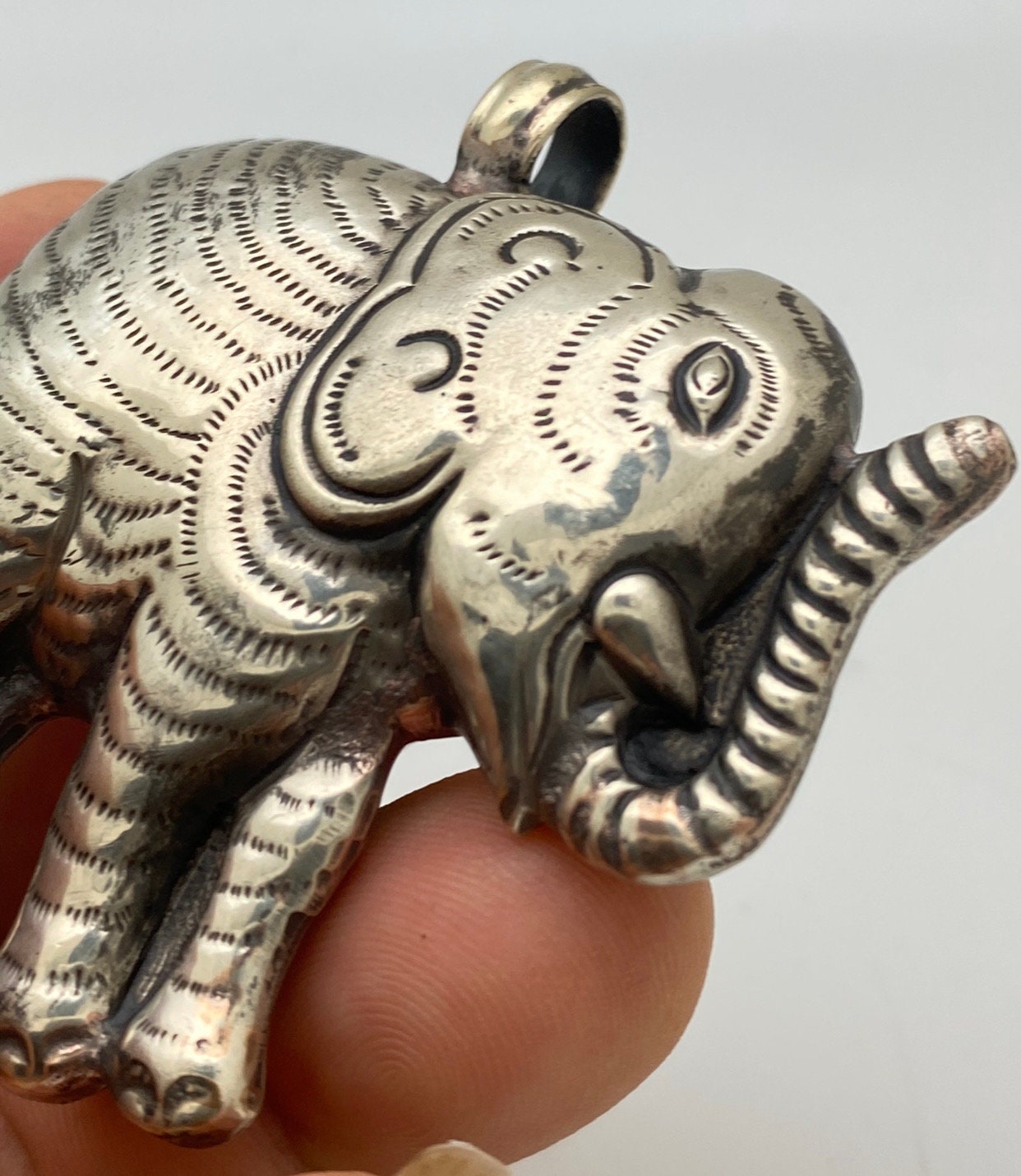 Large Elephant, handcrafted, turquoise,Tibetan silver, Nepal,Himalayan, ethnic jewelry, Tibetan design,Animal lover