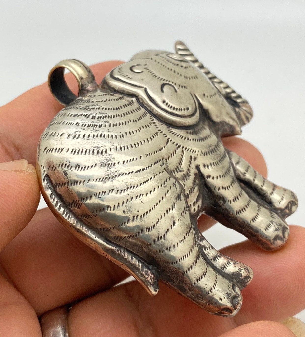 Large Elephant, handcrafted, turquoise,Tibetan silver, Nepal,Himalayan, ethnic jewelry, Tibetan design,Animal lover