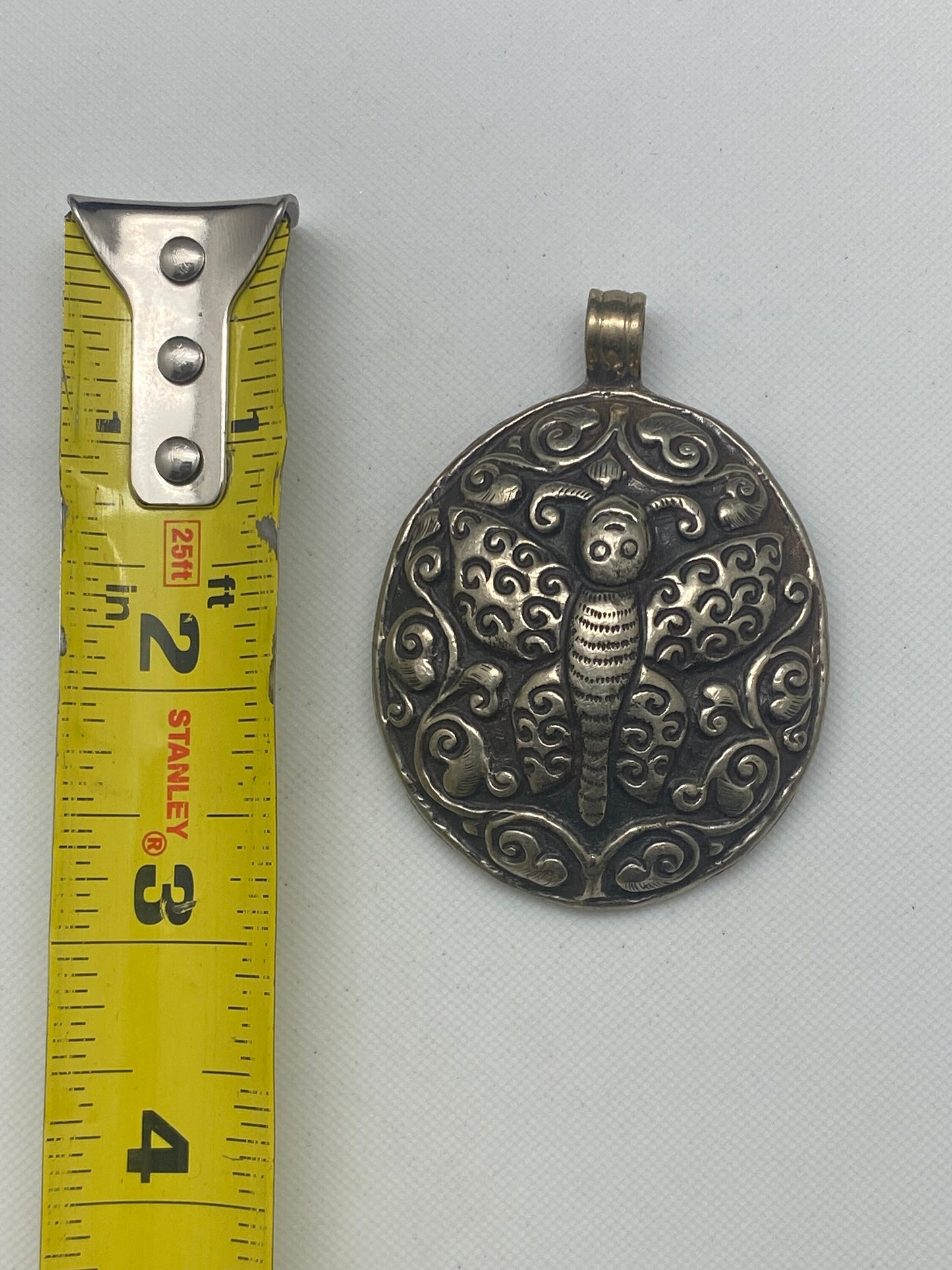 Butterfly pendant, Handcrafted,Tibetan repousse silver,ethnic,Tibetan design,Himalayan,Nepalese