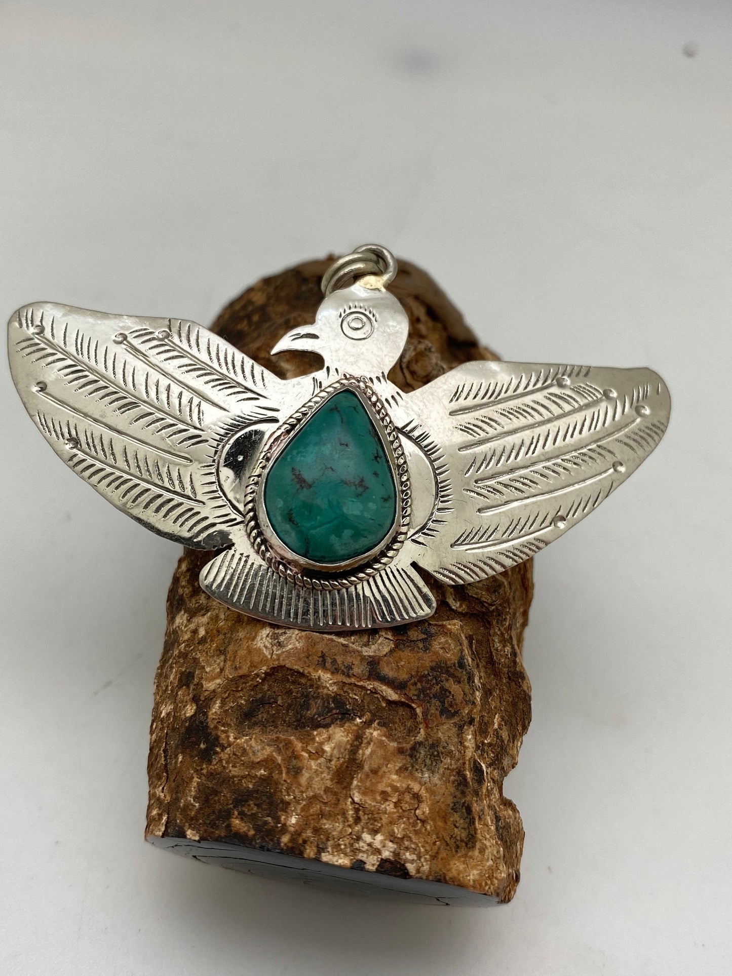 Eagle pendant, turquoise,tibetan silver, handcrafted,himalayan,ethnic,tibetan design,nepalese