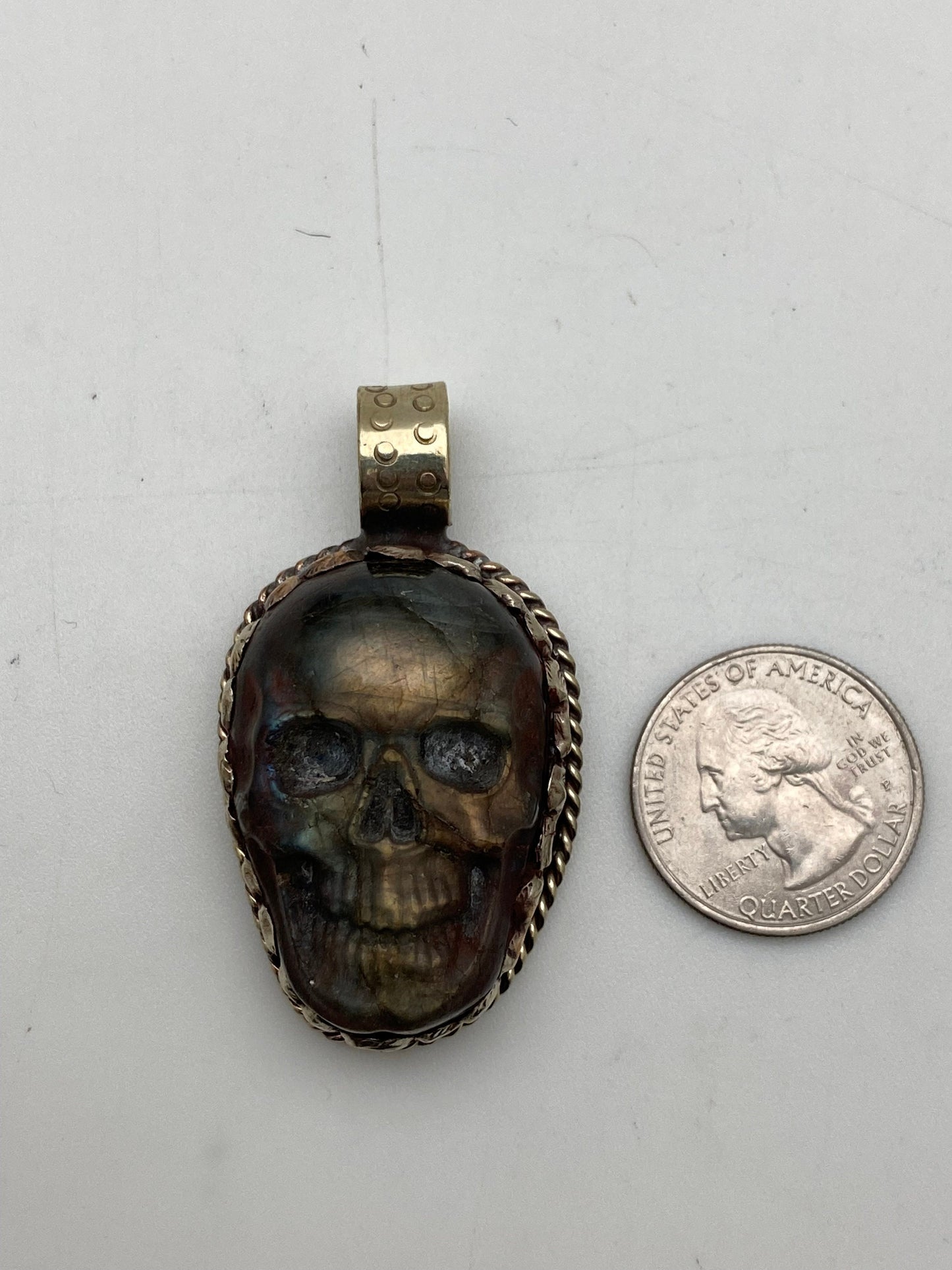 labradorite carved large skull pendant ,handcrafted, hand carved, ethnic design, tibetan design, tibetan silver,Himalayan,Nepalese
