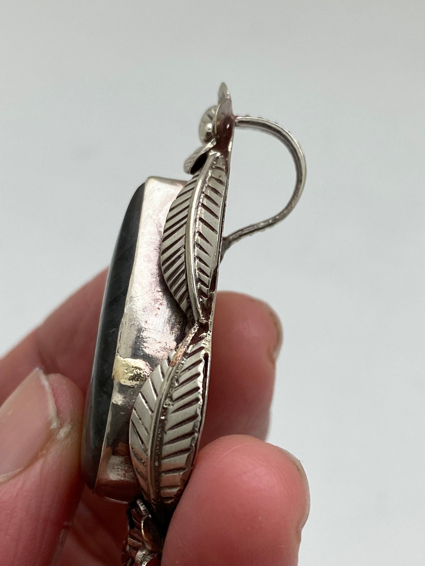 labradorite pendant set with floral Tibetan silver, handcrafted,himalayan,Nepalese,tibetan design
